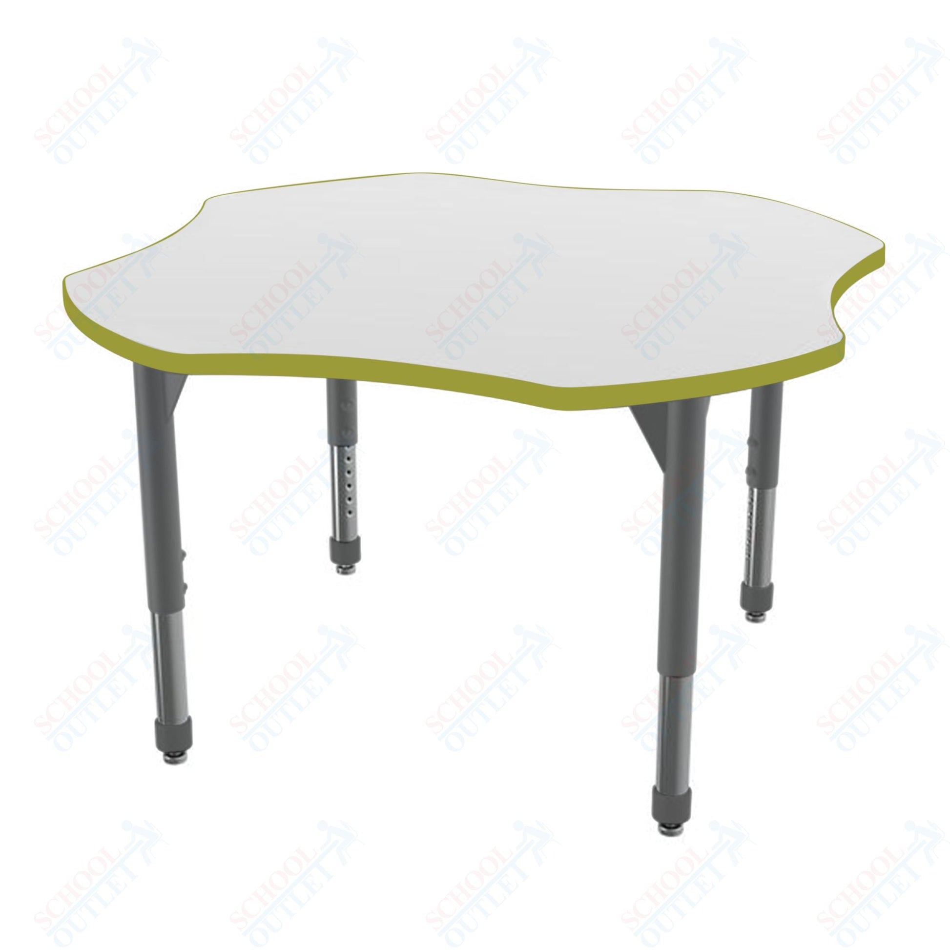 Marco Premier Series 48" Clover Stand - Up Table w/ Dry Erase Top Adj Height 32" - 42" (43 - 2265 - DA) - SchoolOutlet
