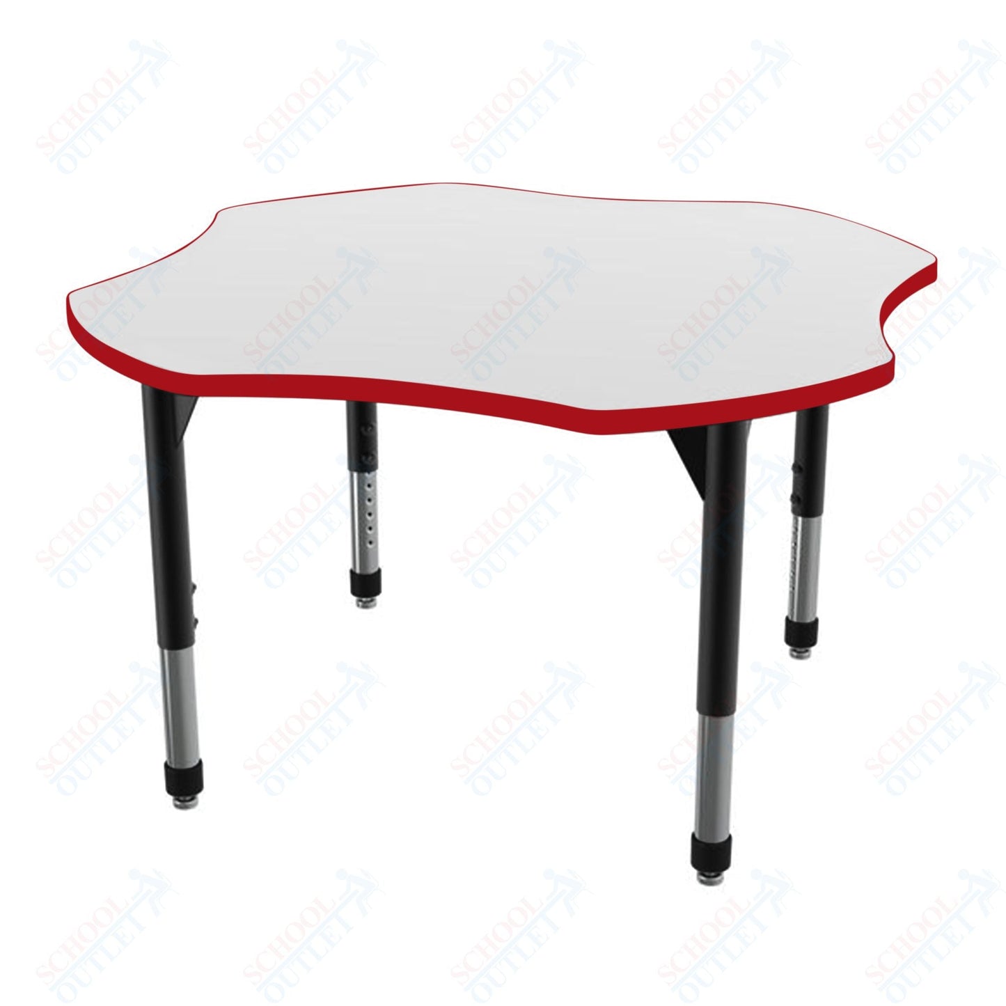 Marco Premier Series 48" Clover Stand - Up Table w/ Dry Erase Top Adj Height 32" - 42" (43 - 2265 - DA) - SchoolOutlet