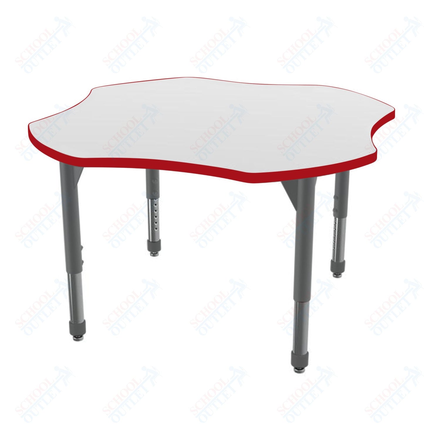 Marco Premier Series 48" Clover Stand - Up Table w/ Dry Erase Top Adj Height 32" - 42" (43 - 2265 - DA) - SchoolOutlet