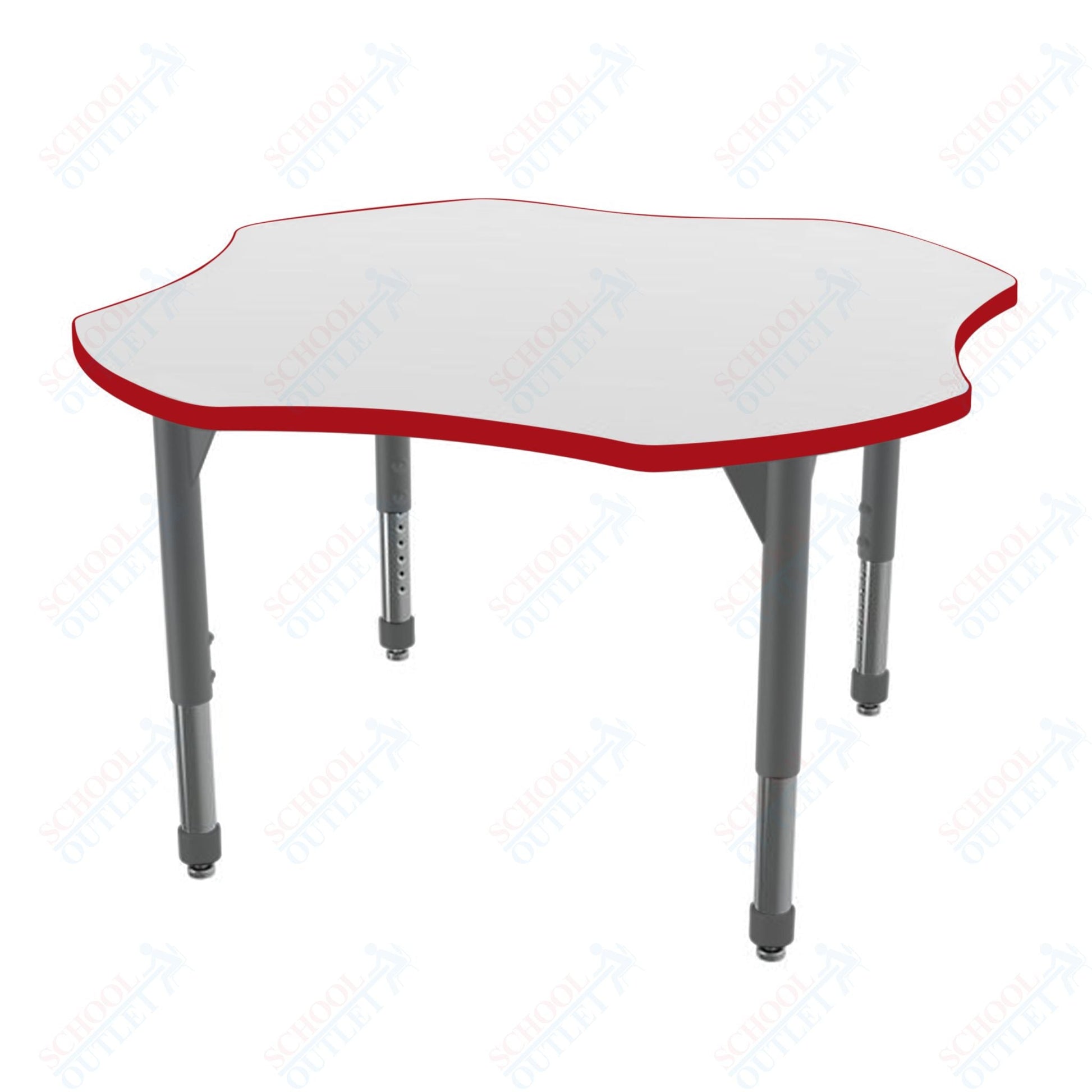 Marco Premier Series 48" Clover Stand - Up Table w/ Dry Erase Top Adj Height 32" - 42" (43 - 2265 - DA) - SchoolOutlet