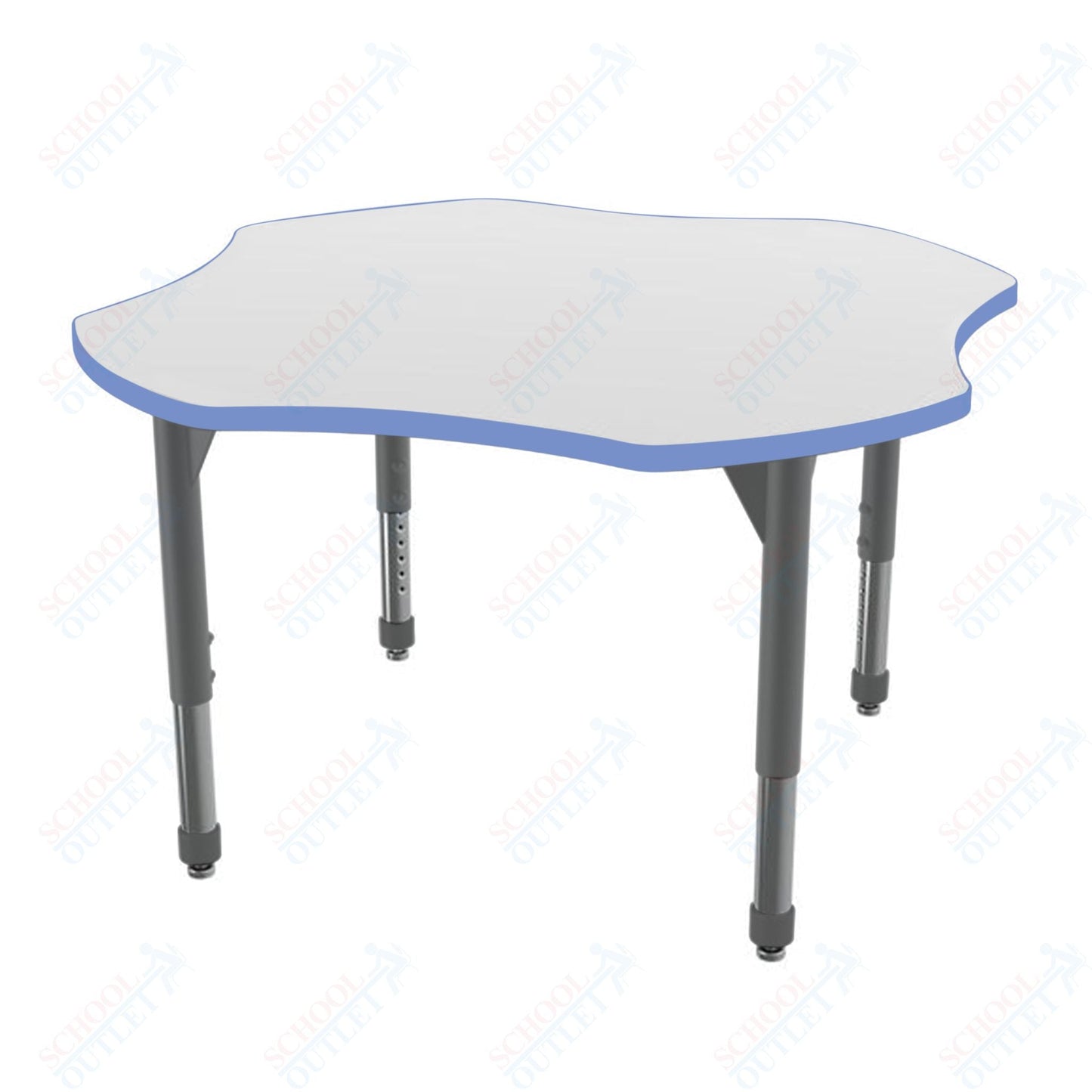 Marco Premier Series 48" Clover Stand - Up Table w/ Dry Erase Top Adj Height 32" - 42" (43 - 2265 - DA) - SchoolOutlet