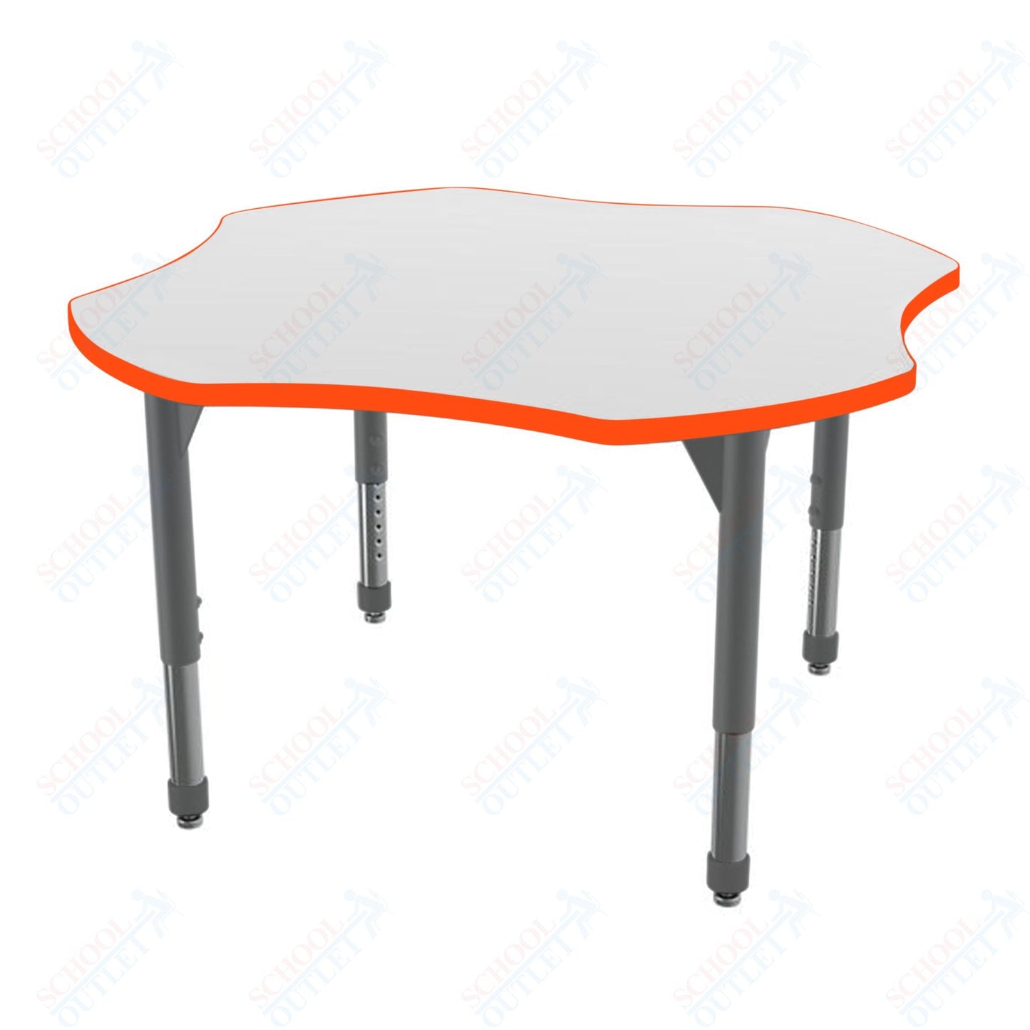 Marco Premier Series 48" Clover Stand - Up Table w/ Dry Erase Top Adj Height 32" - 42" (43 - 2265 - DA) - SchoolOutlet
