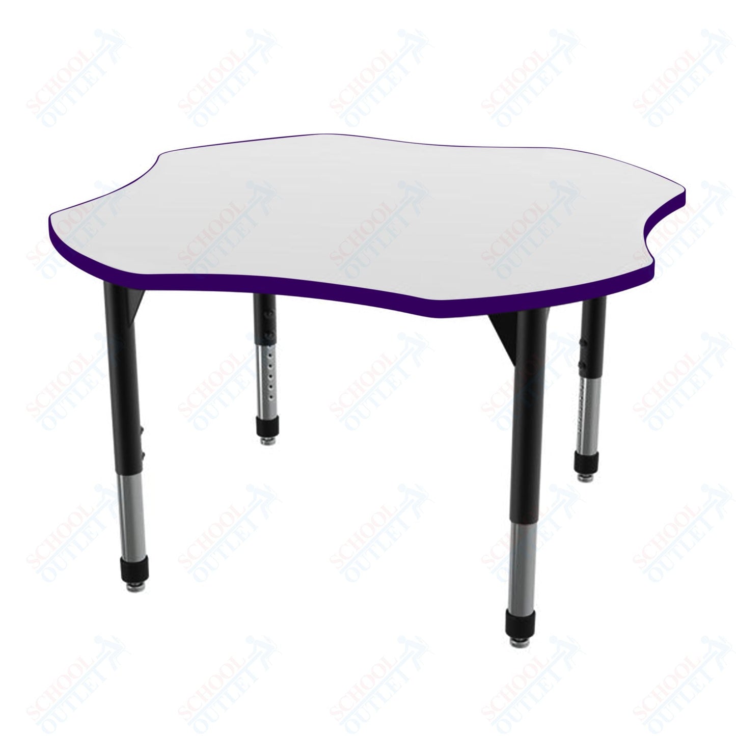 Marco Premier Series 48" Clover Stand - Up Table w/ Dry Erase Top Adj Height 32" - 42" (43 - 2265 - DA) - SchoolOutlet