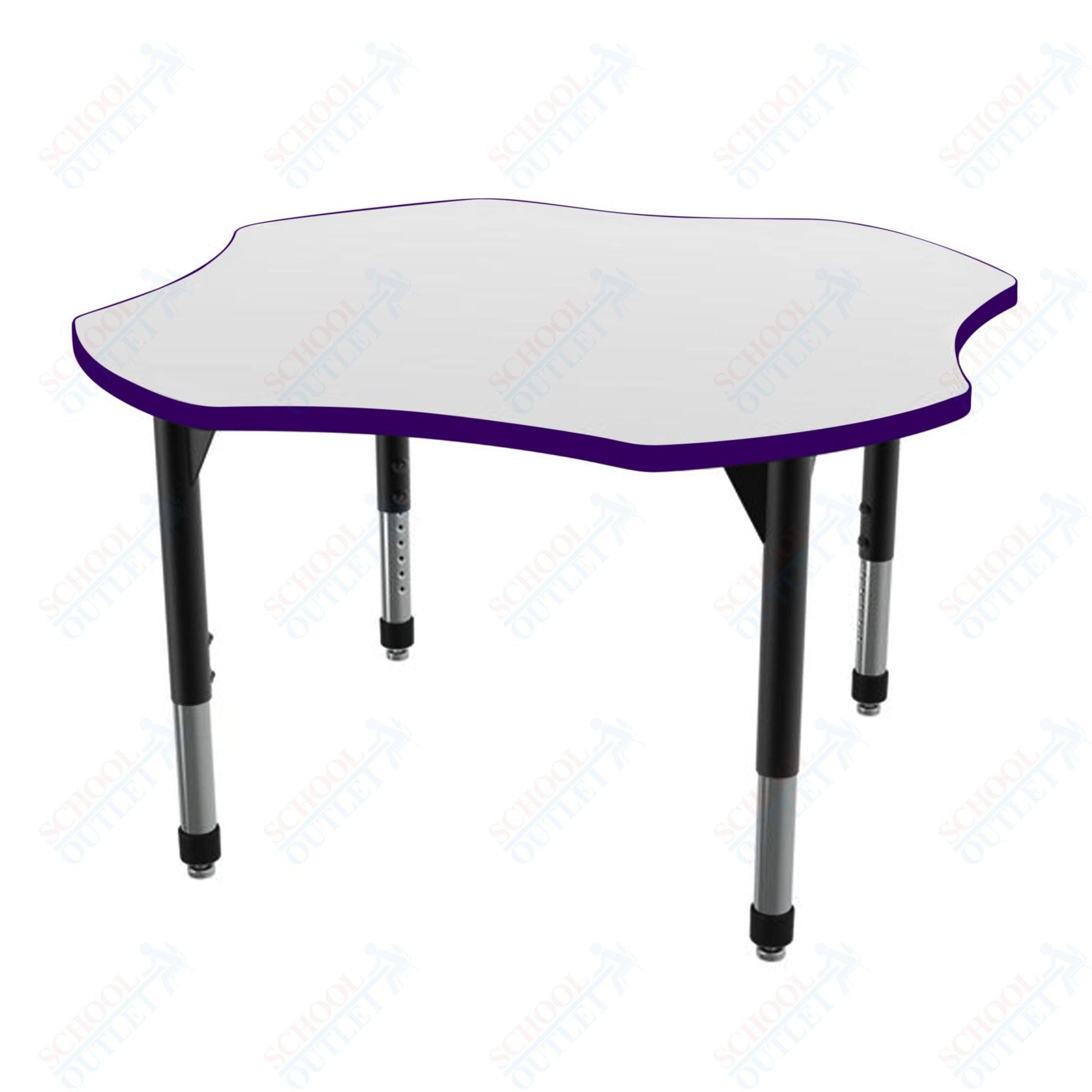 Marco Premier Series 48" Clover Stand - Up Table w/ Dry Erase Top Adj Height 32" - 42" (43 - 2265 - DA) - SchoolOutlet