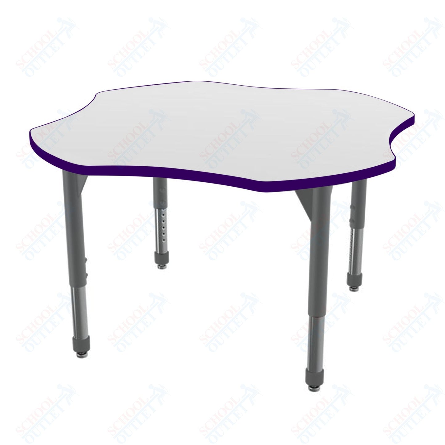 Marco Premier Series 48" Clover Stand - Up Table w/ Dry Erase Top Adj Height 32" - 42" (43 - 2265 - DA) - SchoolOutlet