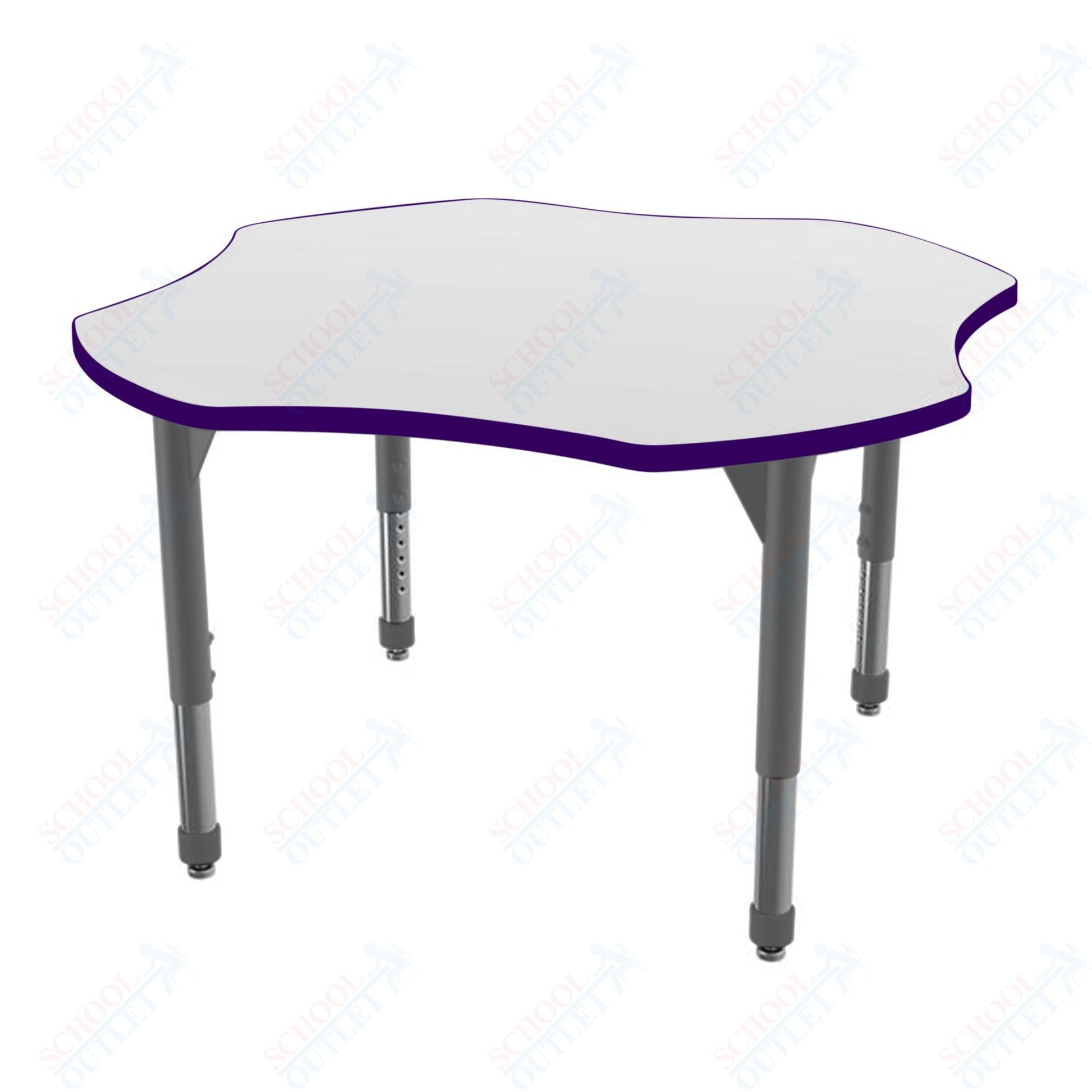 Marco Premier Series 48" Clover Stand - Up Table w/ Dry Erase Top Adj Height 32" - 42" (43 - 2265 - DA) - SchoolOutlet