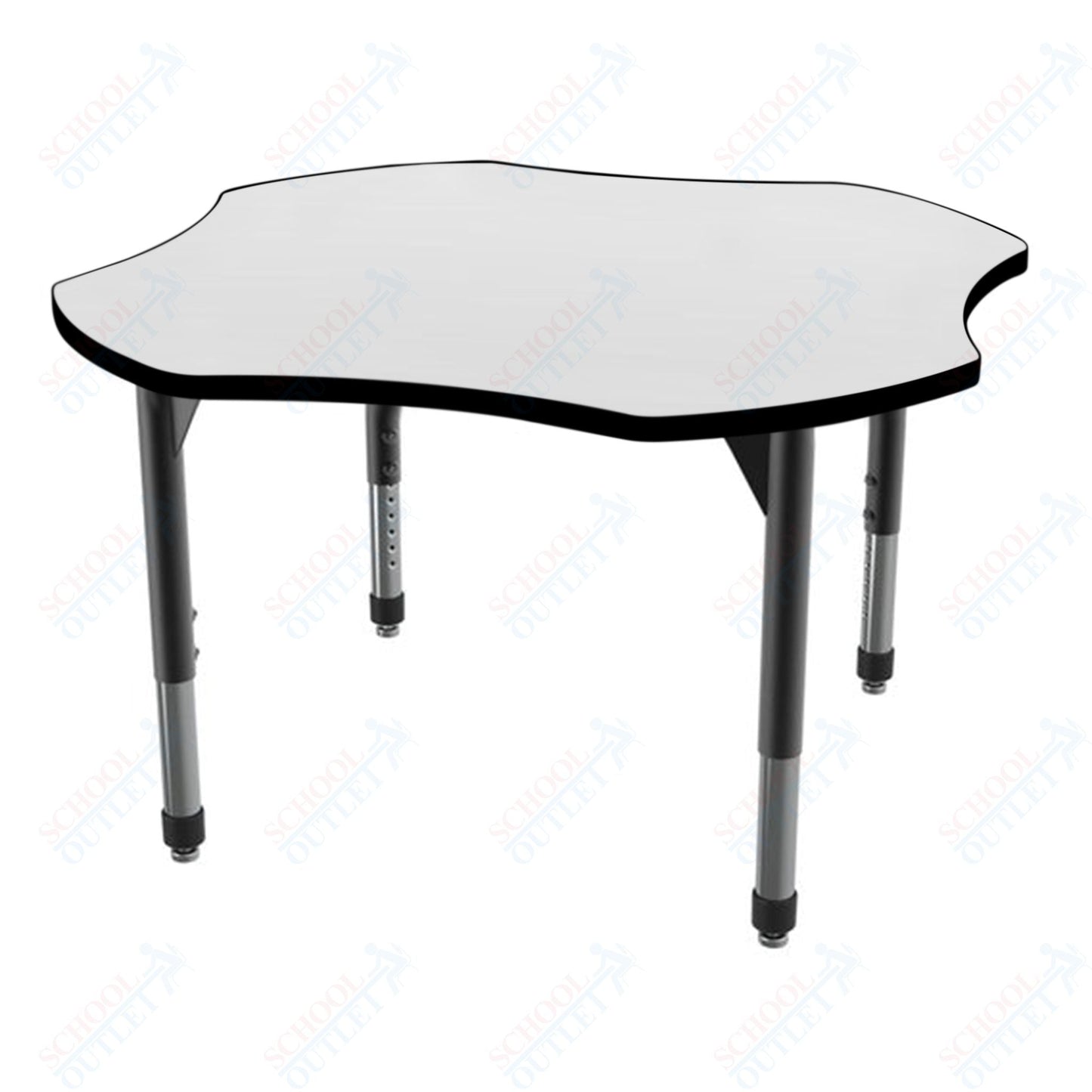 Marco Premier Series 48" Clover Activity Table w/ Dry Erase Top Adj Height 21" - 31" (43 - 2265 - DB) - SchoolOutlet