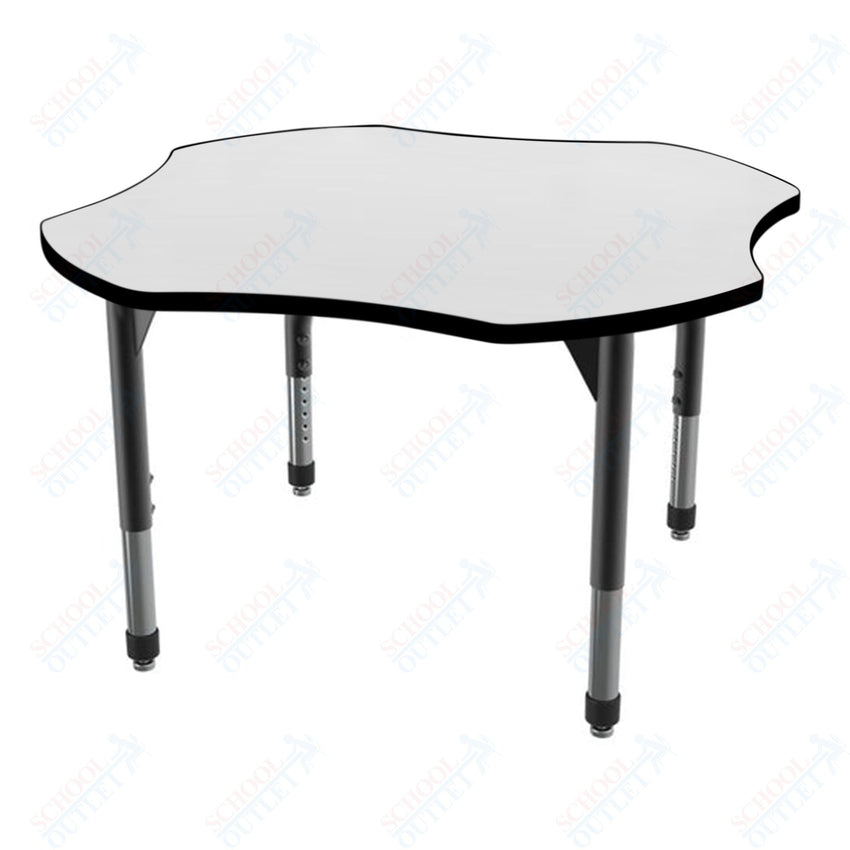 Marco Premier Series 48" Clover Activity Table w/ Dry Erase Top Adj Height 21" - 31" (43 - 2265 - DB) - SchoolOutlet