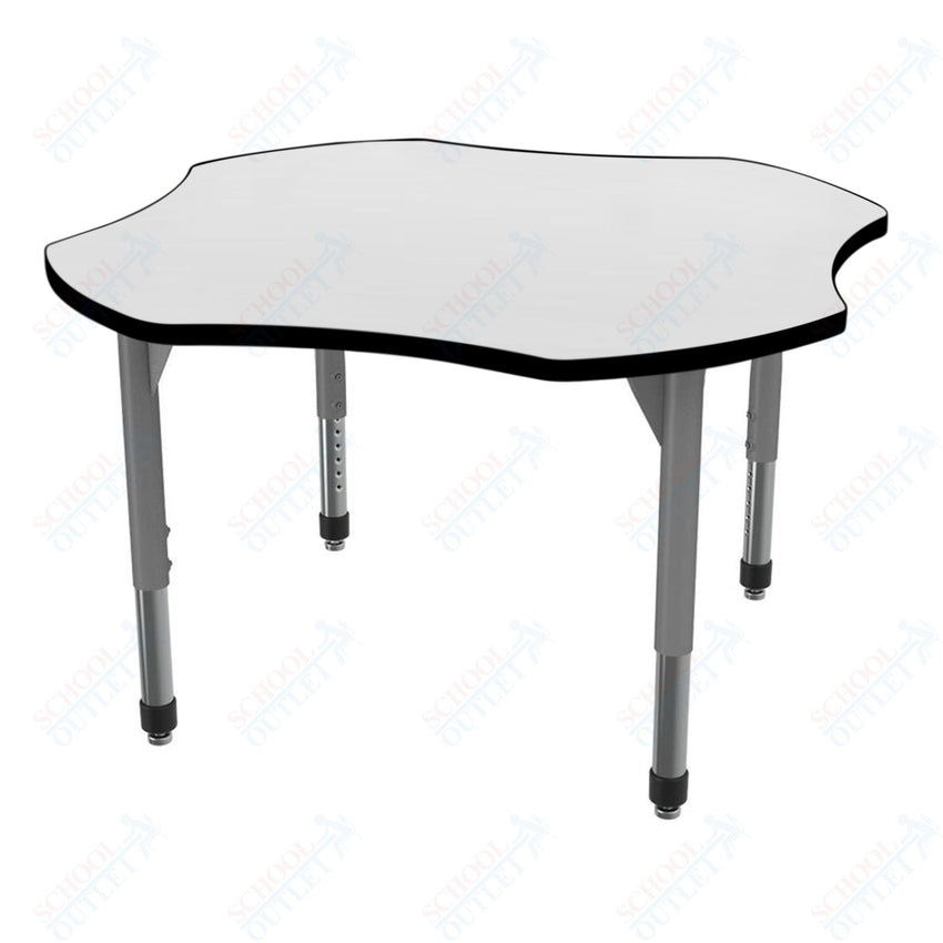 Marco Premier Series 48" Clover Activity Table w/ Dry Erase Top Adj Height 21" - 31" (43 - 2265 - DB) - SchoolOutlet