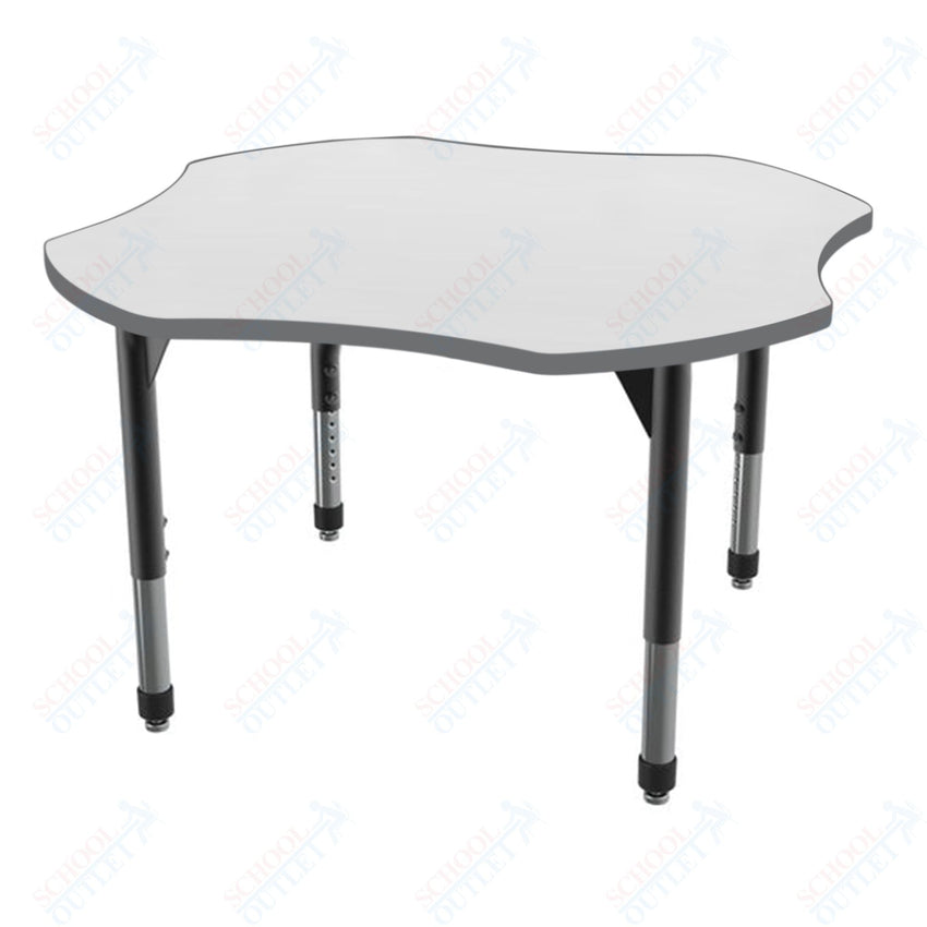 Marco Premier Series 48" Clover Activity Table w/ Dry Erase Top Adj Height 21" - 31" (43 - 2265 - DB) - SchoolOutlet