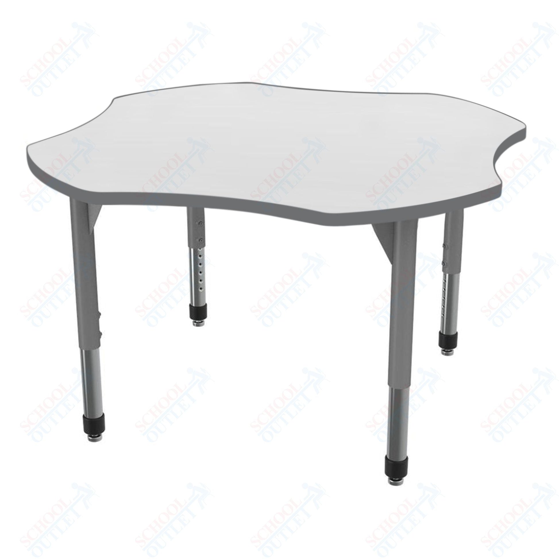 Marco Premier Series 48" Clover Activity Table w/ Dry Erase Top Adj Height 21" - 31" (43 - 2265 - DB) - SchoolOutlet