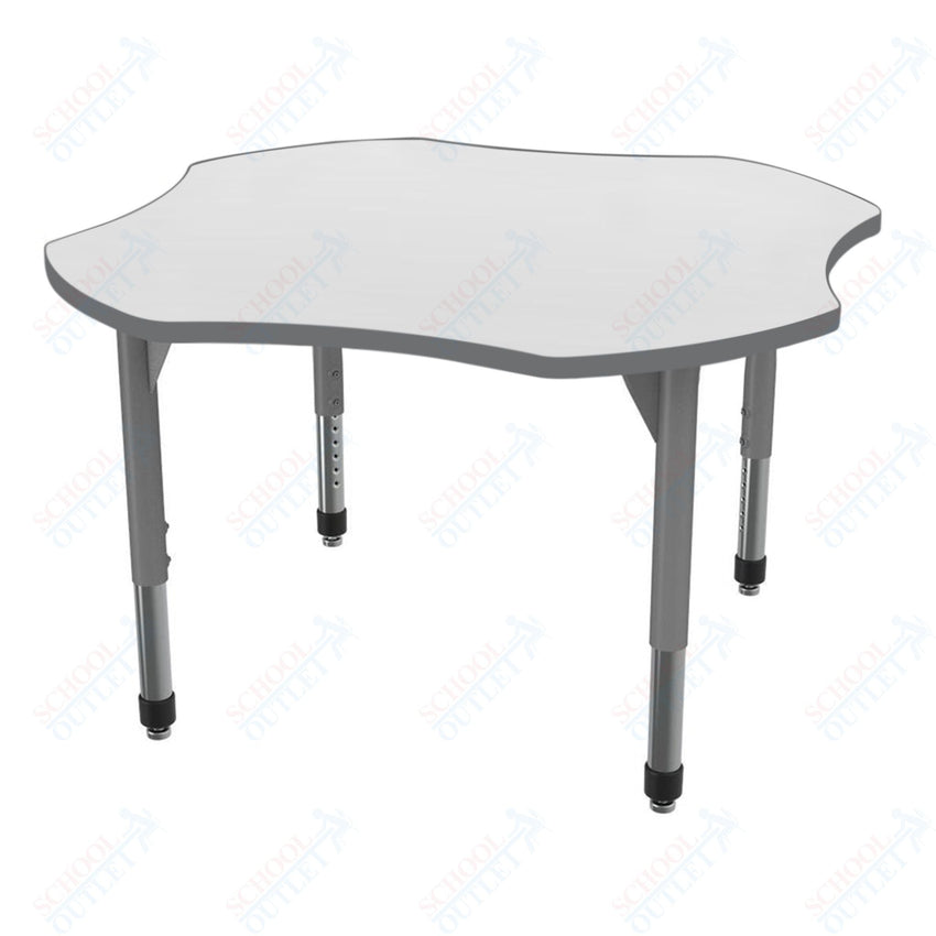 Marco Premier Series 48" Clover Activity Table w/ Dry Erase Top Adj Height 21" - 31" (43 - 2265 - DB) - SchoolOutlet