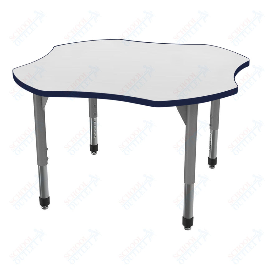 Marco Premier Series 48" Clover Activity Table w/ Dry Erase Top Adj Height 21" - 31" (43 - 2265 - DB) - SchoolOutlet