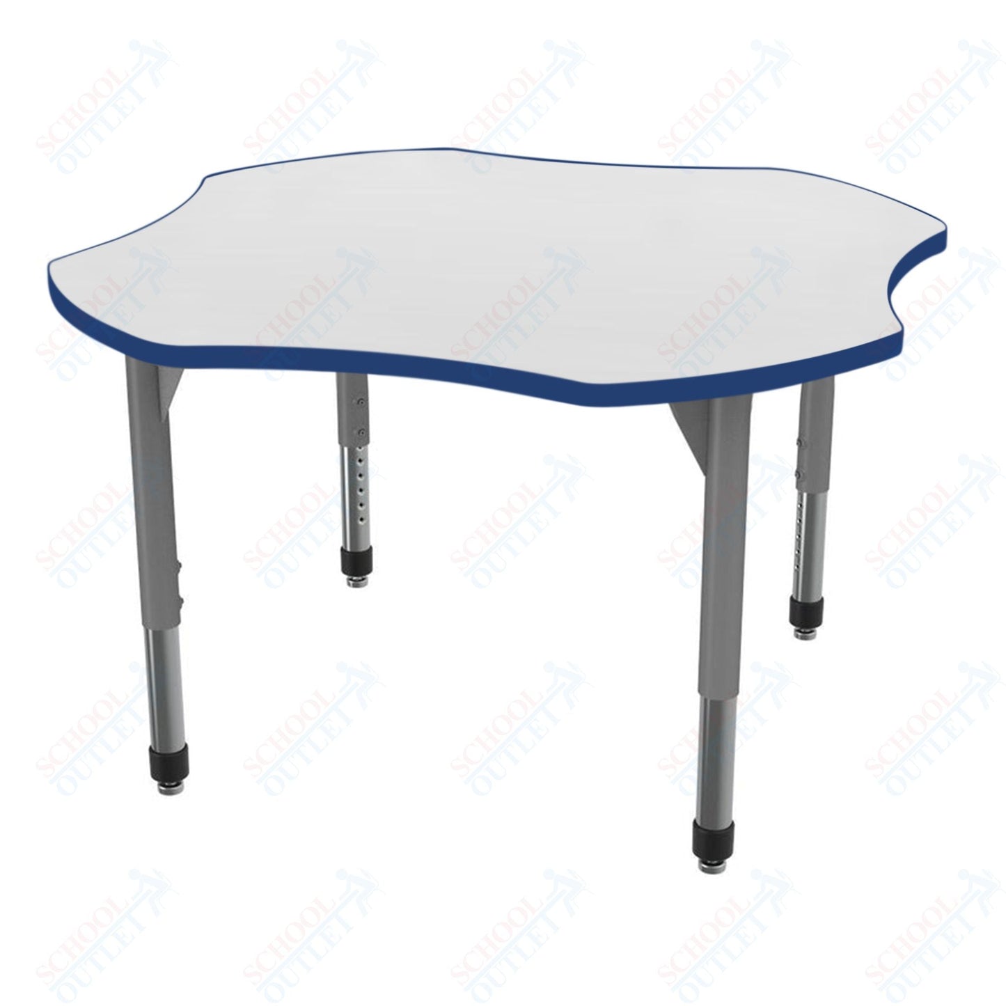 Marco Premier Series 48" Clover Activity Table w/ Dry Erase Top Adj Height 21" - 31" (43 - 2265 - DB) - SchoolOutlet