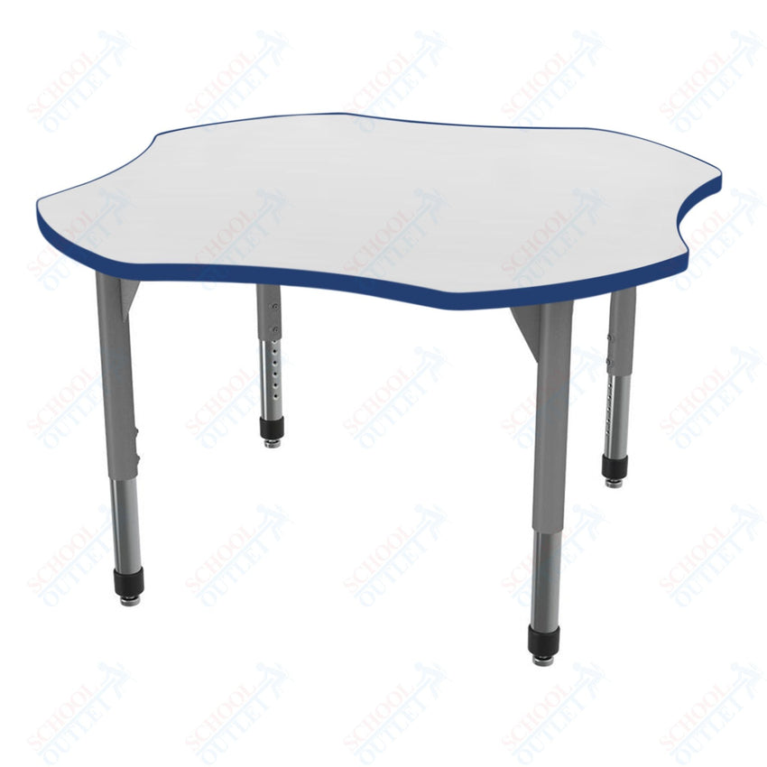 Marco Premier Series 48" Clover Activity Table w/ Dry Erase Top Adj Height 21" - 31" (43 - 2265 - DB) - SchoolOutlet