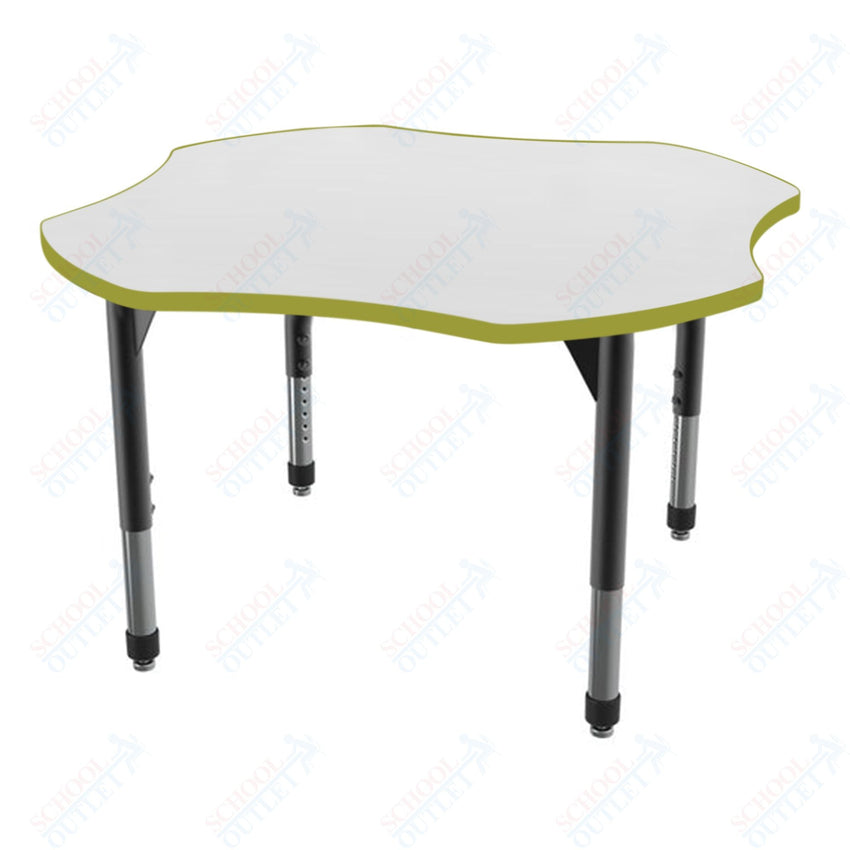 Marco Premier Series 48" Clover Activity Table w/ Dry Erase Top Adj Height 21" - 31" (43 - 2265 - DB) - SchoolOutlet