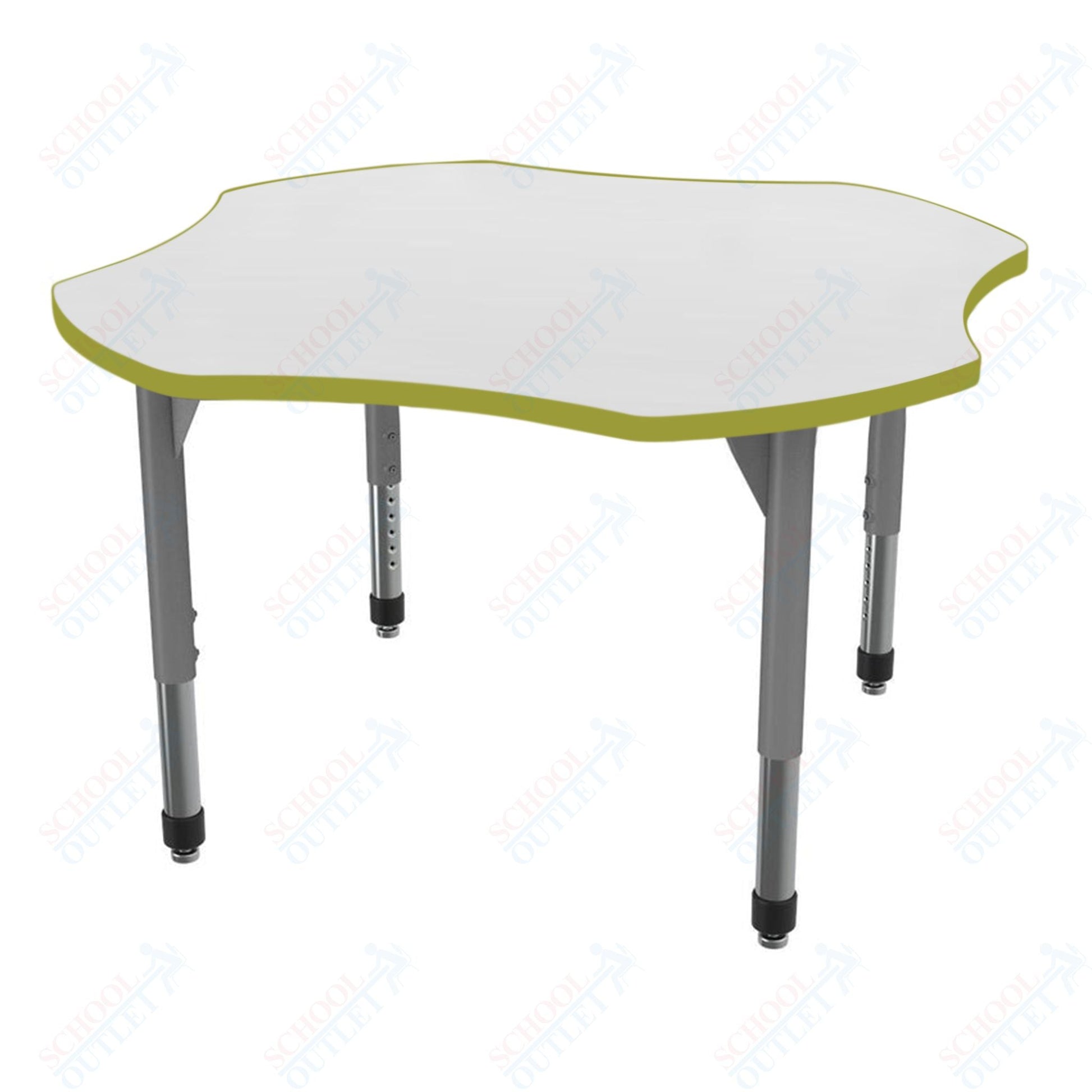 Marco Premier Series 48" Clover Activity Table w/ Dry Erase Top Adj Height 21" - 31" (43 - 2265 - DB) - SchoolOutlet