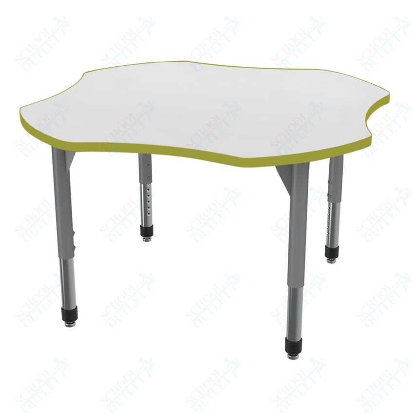 Marco Premier Series 48" Clover Activity Table w/ Dry Erase Top Adj Height 21" - 31" (43 - 2265 - DB) - SchoolOutlet