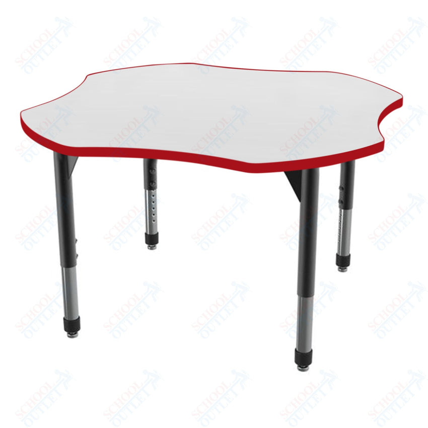Marco Premier Series 48" Clover Activity Table w/ Dry Erase Top Adj Height 21" - 31" (43 - 2265 - DB) - SchoolOutlet
