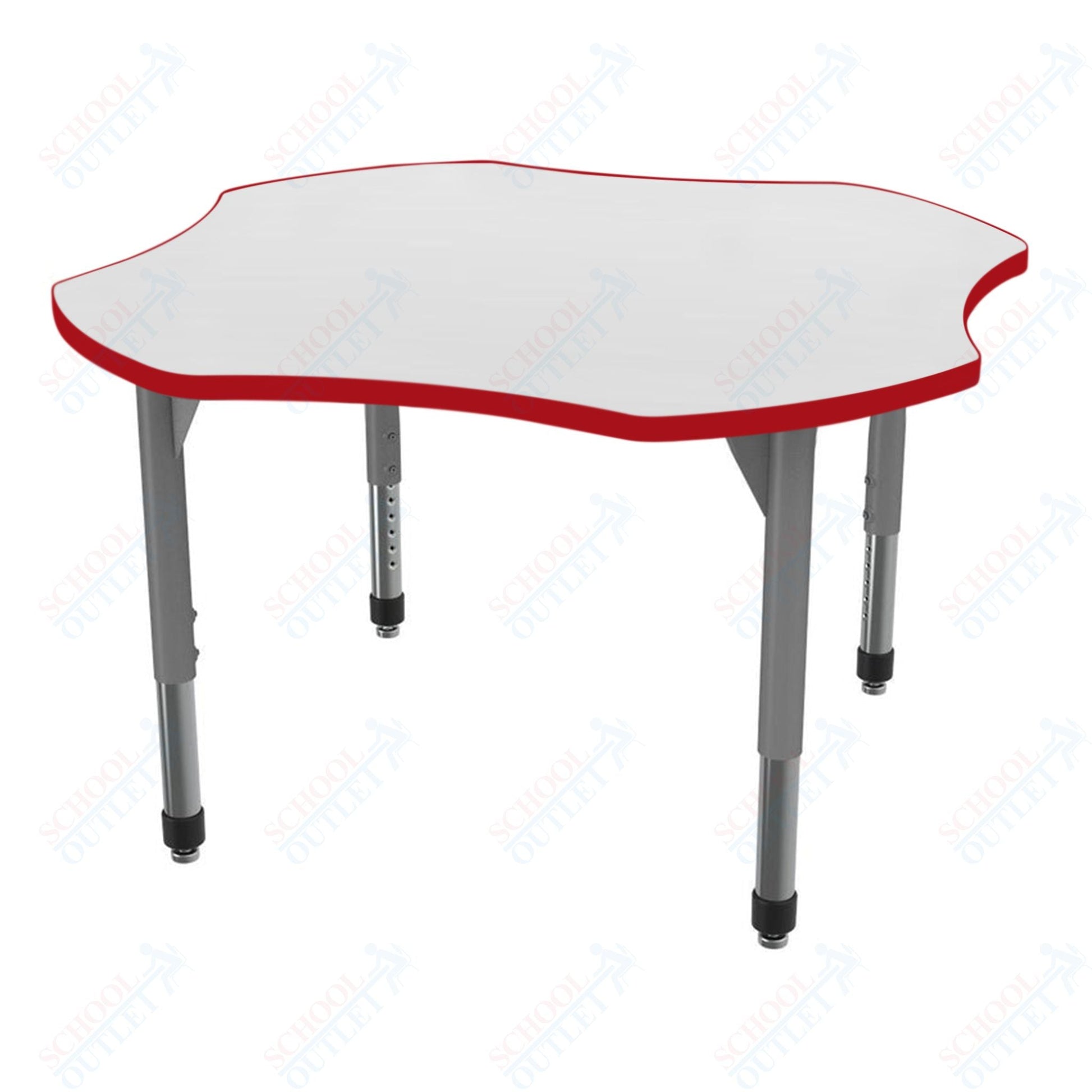 Marco Premier Series 48" Clover Activity Table w/ Dry Erase Top Adj Height 21" - 31" (43 - 2265 - DB) - SchoolOutlet