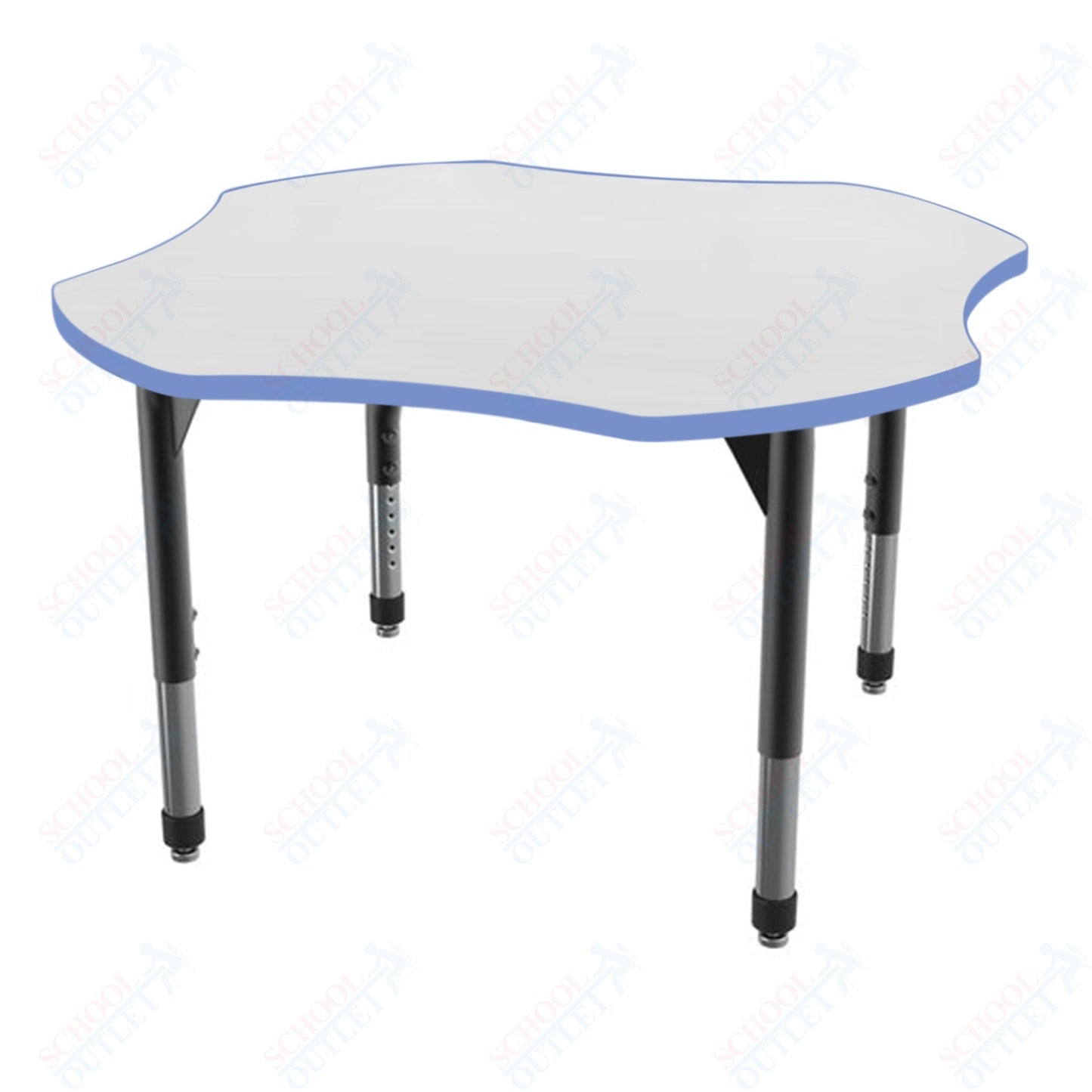 Marco Premier Series 48" Clover Activity Table w/ Dry Erase Top Adj Height 21" - 31" (43 - 2265 - DB) - SchoolOutlet