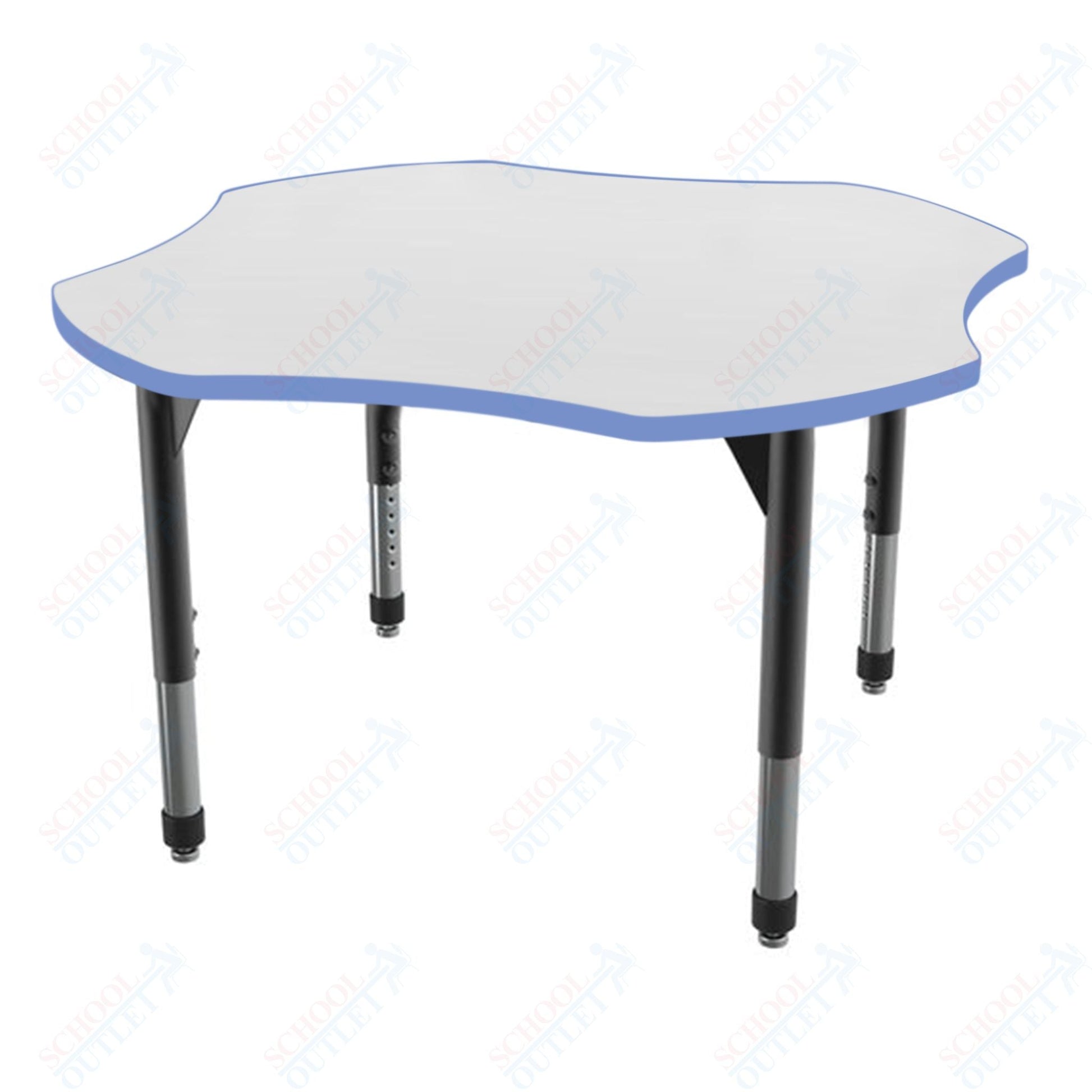 Marco Premier Series 48" Clover Activity Table w/ Dry Erase Top Adj Height 21" - 31" (43 - 2265 - DB) - SchoolOutlet