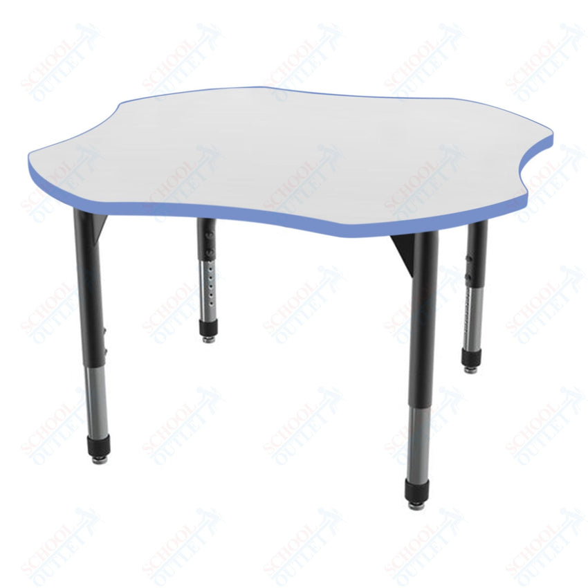 Marco Premier Series 48" Clover Activity Table w/ Dry Erase Top Adj Height 21" - 31" (43 - 2265 - DB) - SchoolOutlet