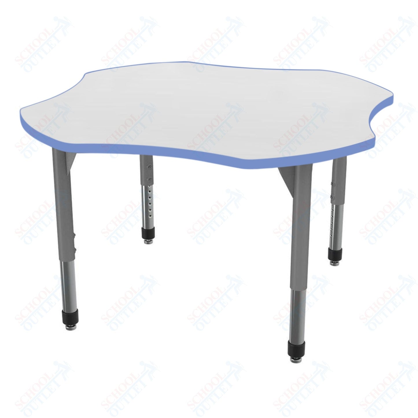 Marco Premier Series 48" Clover Activity Table w/ Dry Erase Top Adj Height 21" - 31" (43 - 2265 - DB) - SchoolOutlet