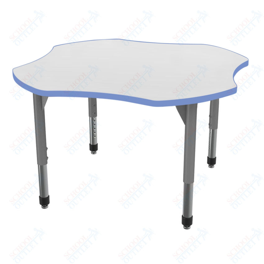Marco Premier Series 48" Clover Activity Table w/ Dry Erase Top Adj Height 21" - 31" (43 - 2265 - DB) - SchoolOutlet