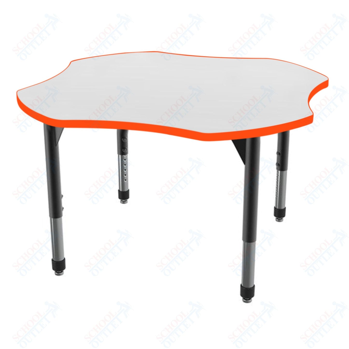 Marco Premier Series 48" Clover Activity Table w/ Dry Erase Top Adj Height 21" - 31" (43 - 2265 - DB) - SchoolOutlet