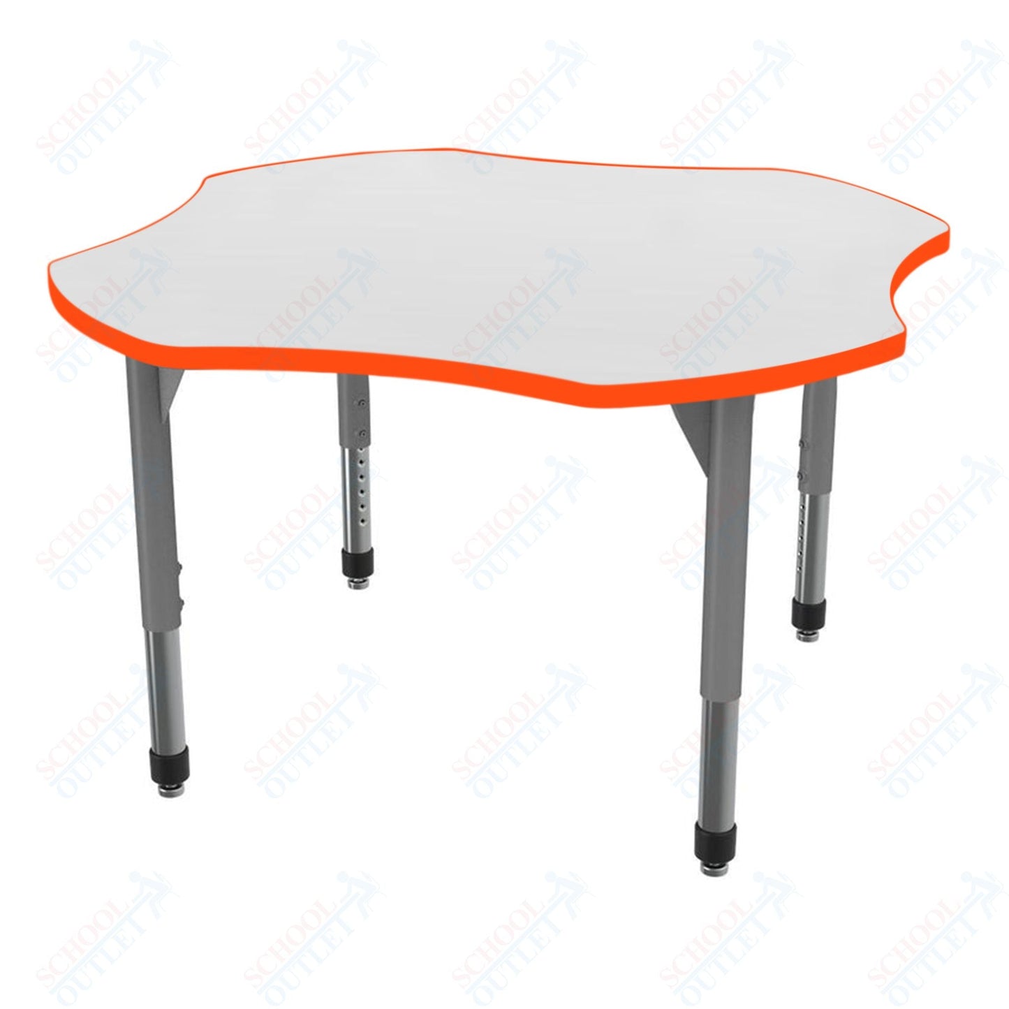 Marco Premier Series 48" Clover Activity Table w/ Dry Erase Top Adj Height 21" - 31" (43 - 2265 - DB) - SchoolOutlet