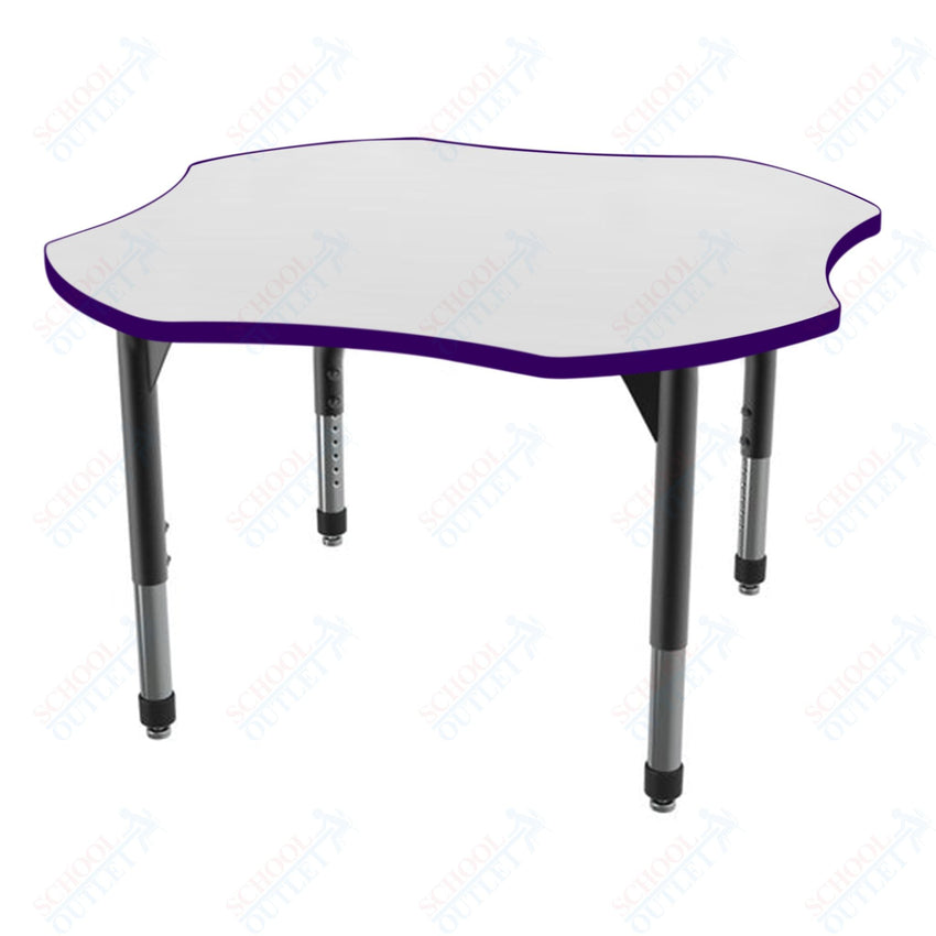 Marco Premier Series 48" Clover Activity Table w/ Dry Erase Top Adj Height 21" - 31" (43 - 2265 - DB) - SchoolOutlet