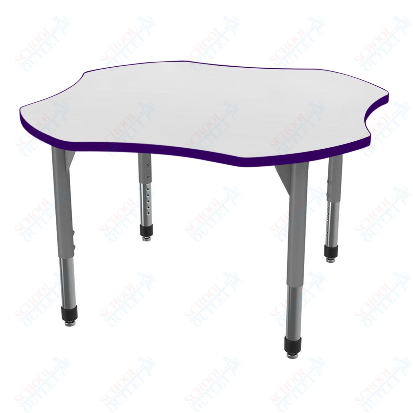 Marco Premier Series 48" Clover Activity Table w/ Dry Erase Top Adj Height 21" - 31" (43 - 2265 - DB) - SchoolOutlet