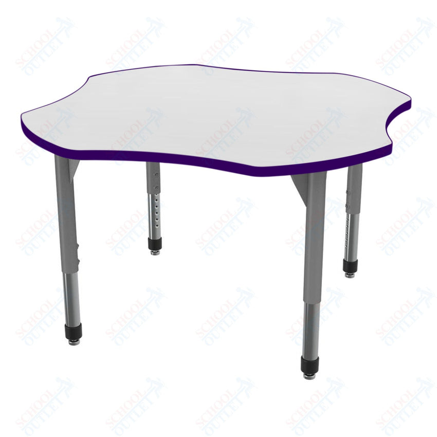 Marco Premier Series 48" Clover Activity Table w/ Dry Erase Top Adj Height 21" - 31" (43 - 2265 - DB) - SchoolOutlet