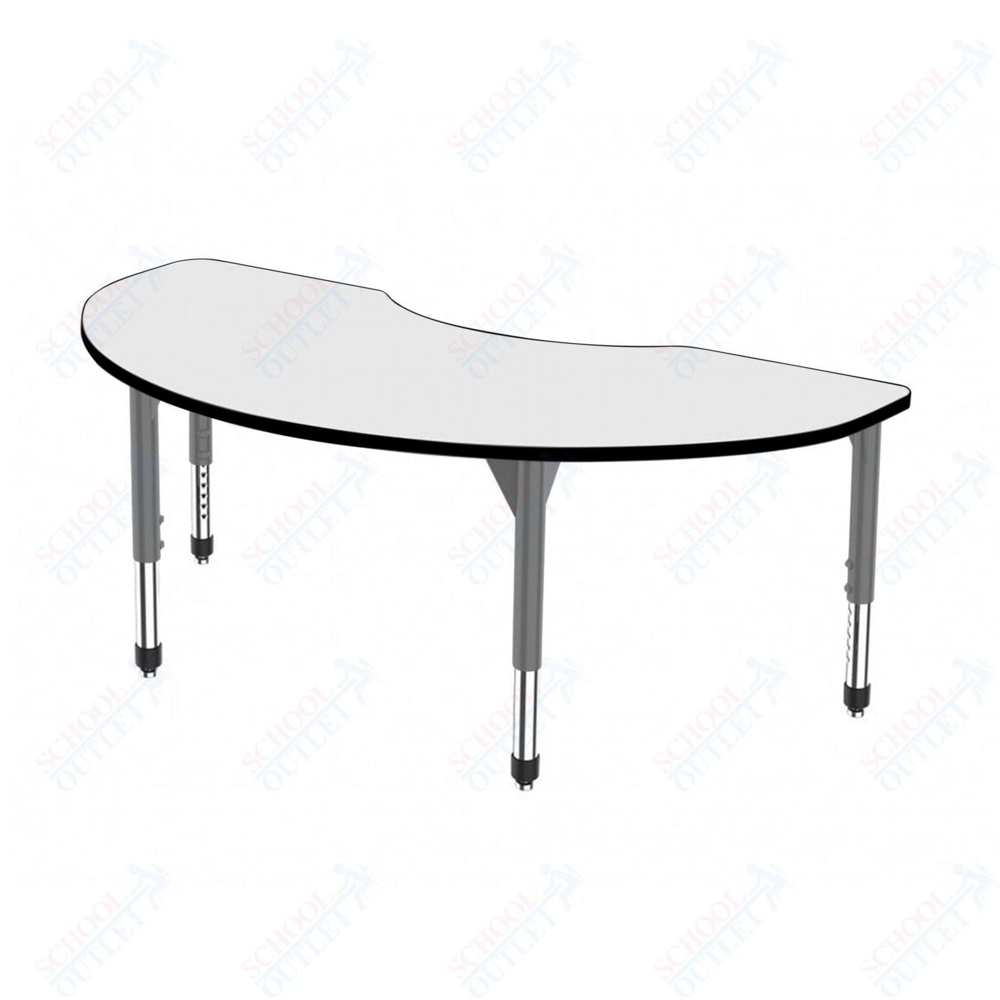 Marco Premier Series Kidney Stand - Up Table w/ Dry Erase Top 36" x 72" Adj Height 32" - 42" (43 - 2267 - DA) - SchoolOutlet