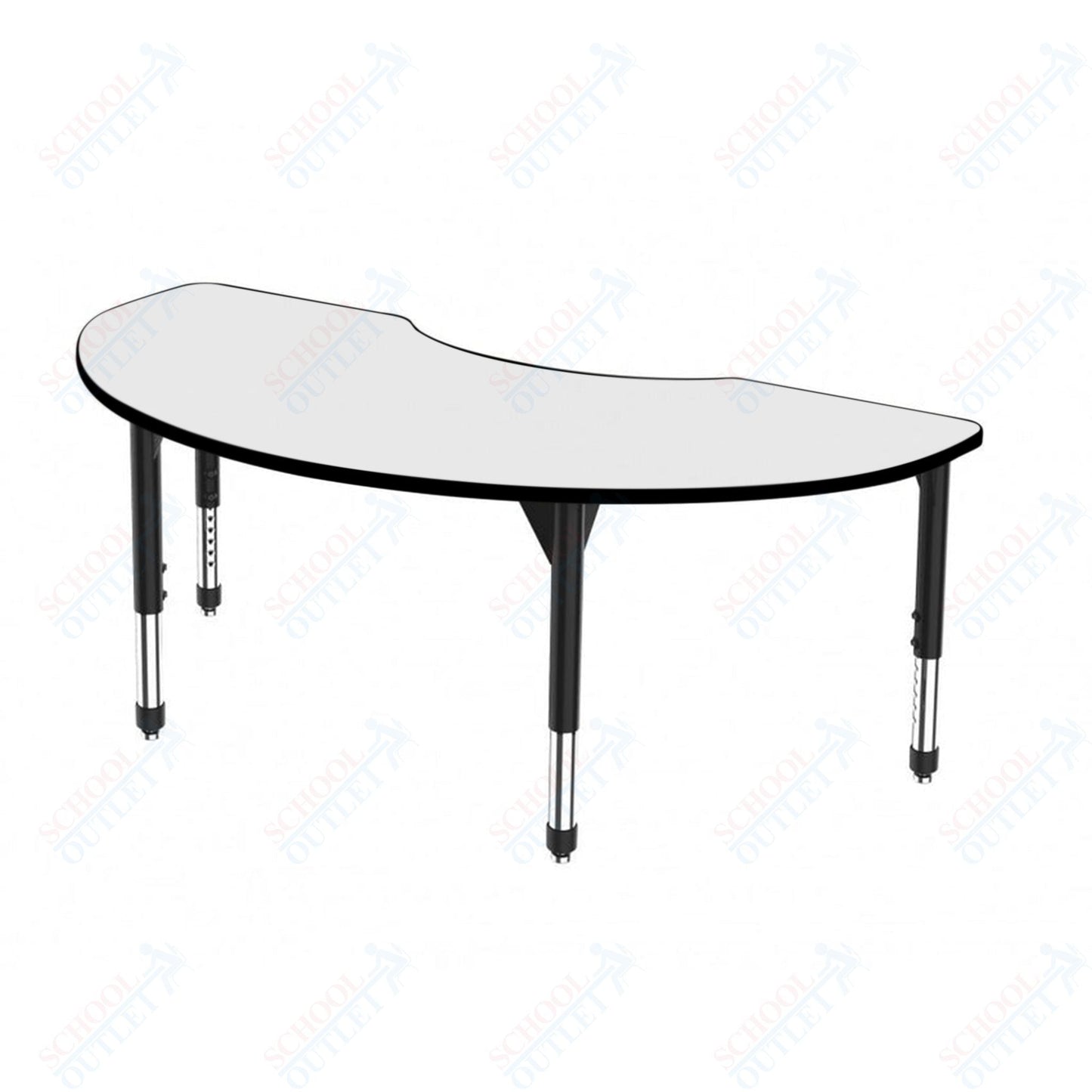Marco Premier Series Kidney Activity Table w/ Dry Erase Top 36" x 72" Adj Height 21" - 31" (43 - 2267 - DB) - SchoolOutlet