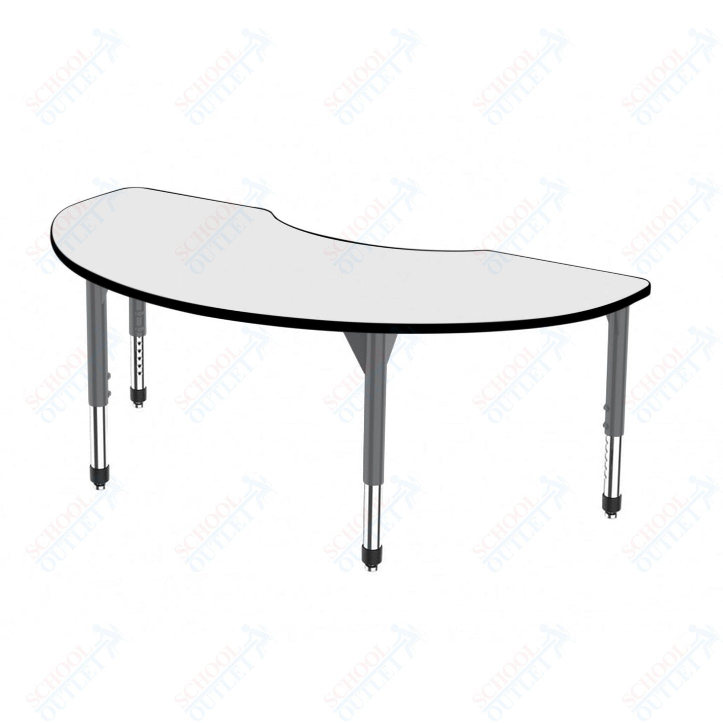 Marco Premier Series Kidney Activity Table w/ Dry Erase Top 36" x 72" Adj Height 21" - 31" (43 - 2267 - DB) - SchoolOutlet