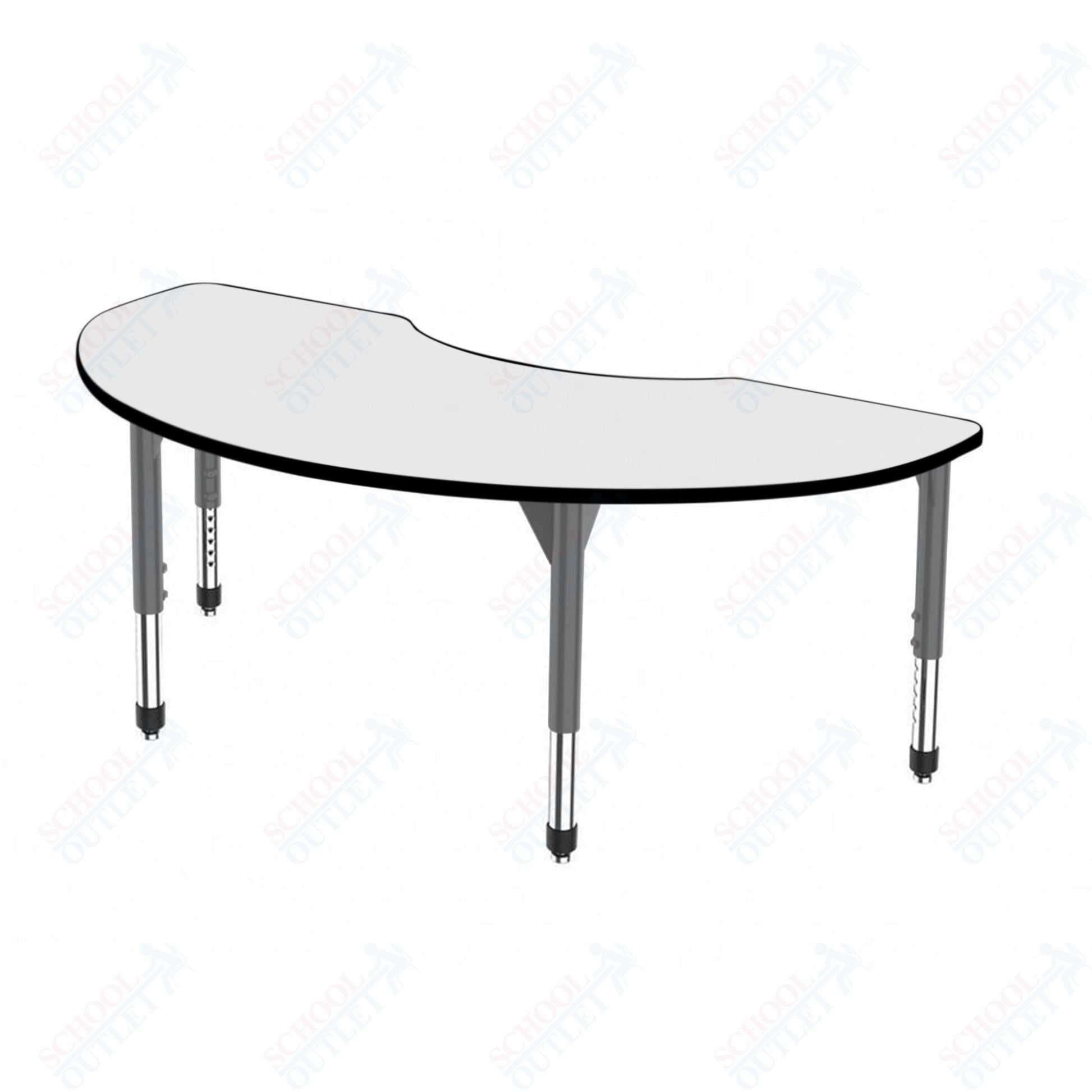 Marco Premier Series Kidney Activity Table w/ Dry Erase Top 36" x 72" Adj Height 21" - 31" (43 - 2267 - DB) - SchoolOutlet