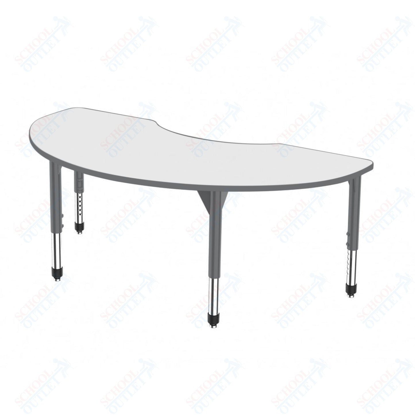 Marco Premier Series Kidney Activity Table w/ Dry Erase Top 36" x 72" Adj Height 21" - 31" (43 - 2267 - DB) - SchoolOutlet