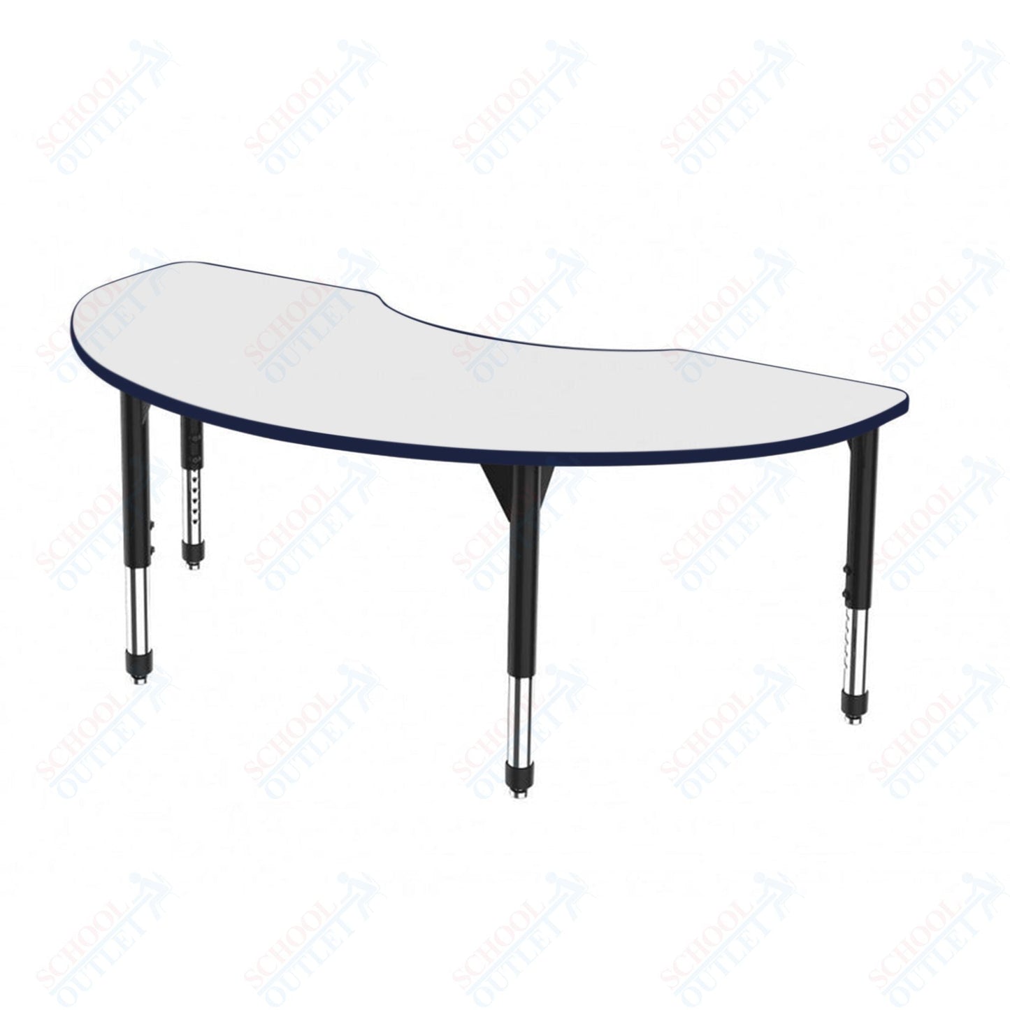 Marco Premier Series Kidney Activity Table w/ Dry Erase Top 36" x 72" Adj Height 21" - 31" (43 - 2267 - DB) - SchoolOutlet