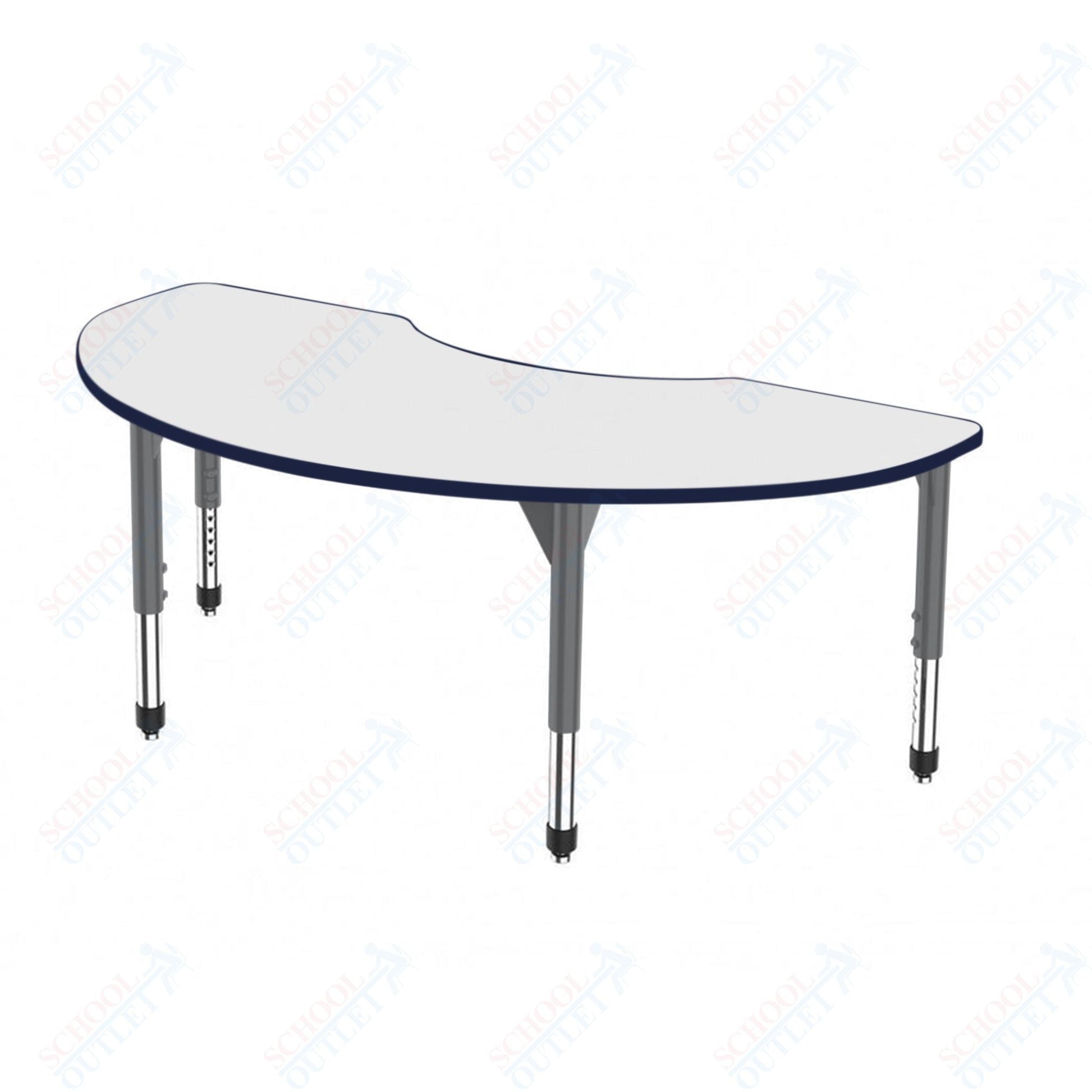 Marco Premier Series Kidney Activity Table w/ Dry Erase Top 36" x 72" Adj Height 21" - 31" (43 - 2267 - DB) - SchoolOutlet