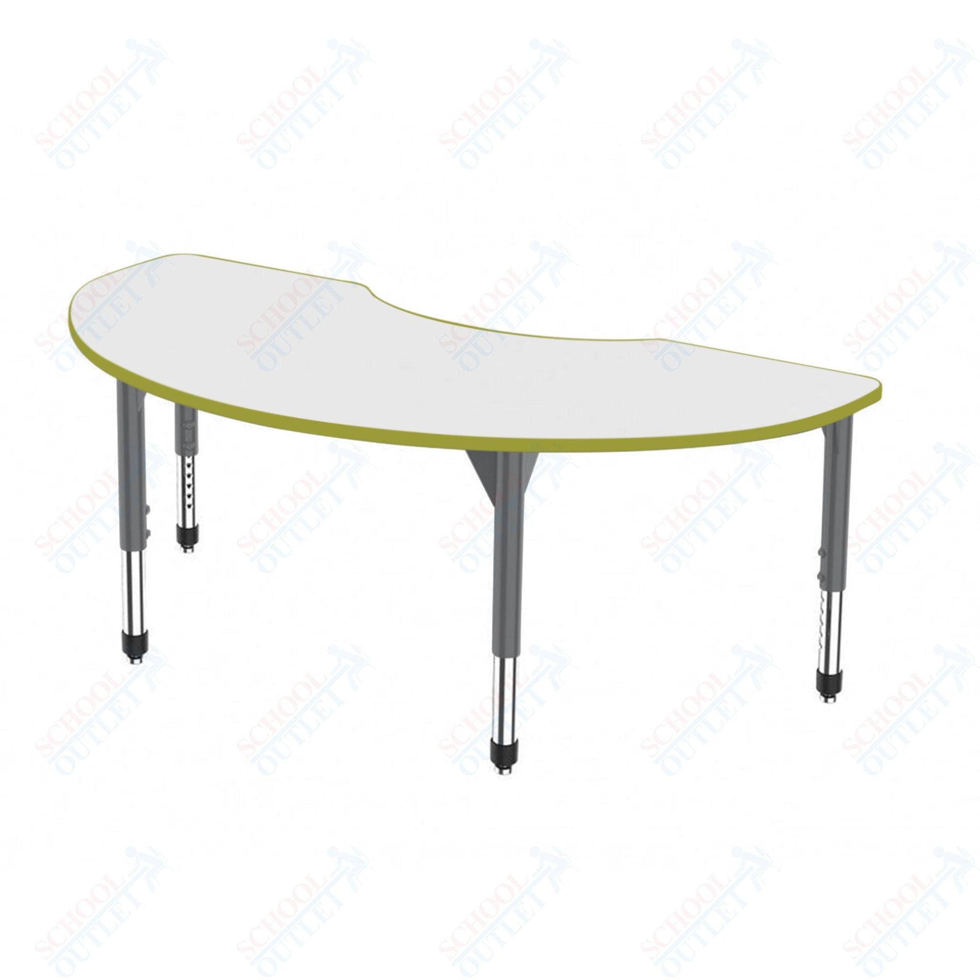 Marco Premier Series Kidney Activity Table w/ Dry Erase Top 36" x 72" Adj Height 21" - 31" (43 - 2267 - DB) - SchoolOutlet