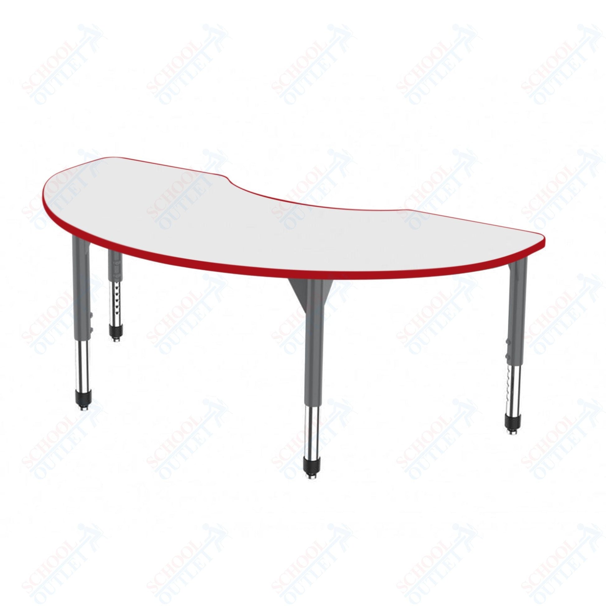 Marco Premier Series Kidney Activity Table w/ Dry Erase Top 36" x 72" Adj Height 21" - 31" (43 - 2267 - DB) - SchoolOutlet
