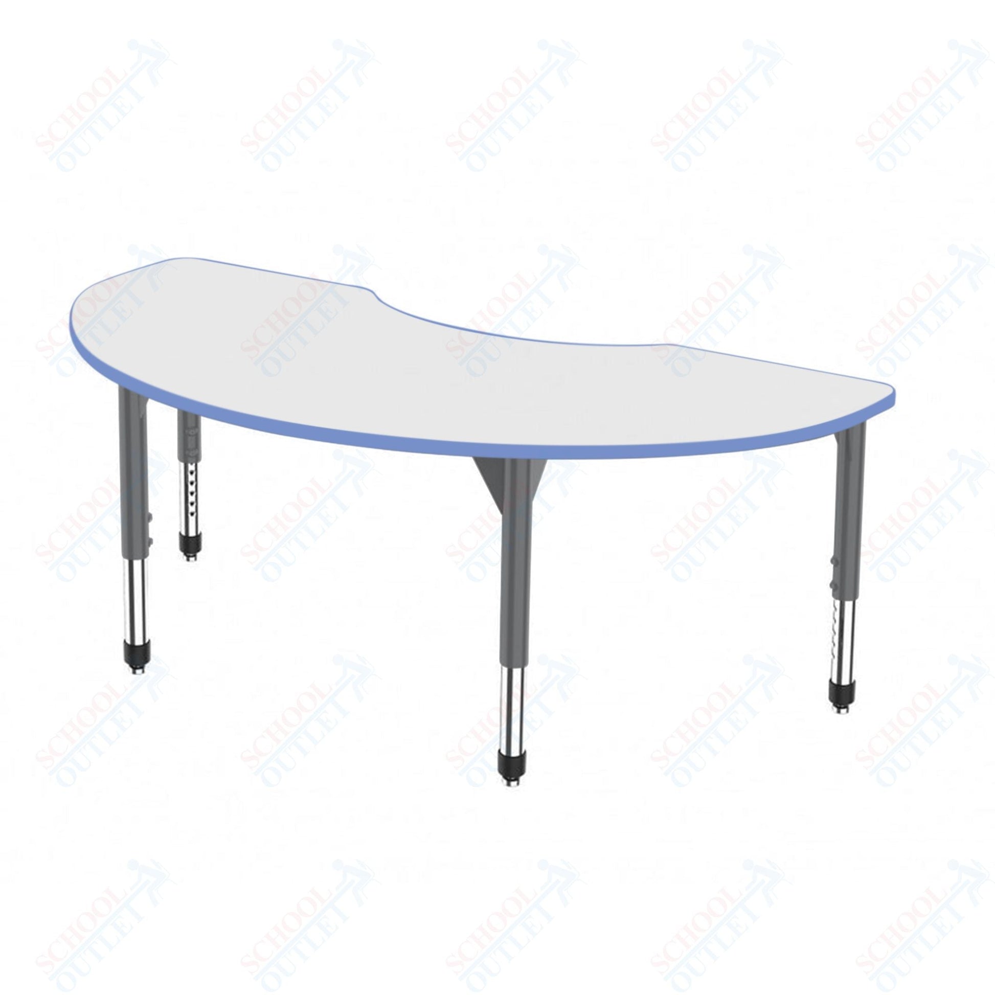 Marco Premier Series Kidney Activity Table w/ Dry Erase Top 36" x 72" Adj Height 21" - 31" (43 - 2267 - DB) - SchoolOutlet