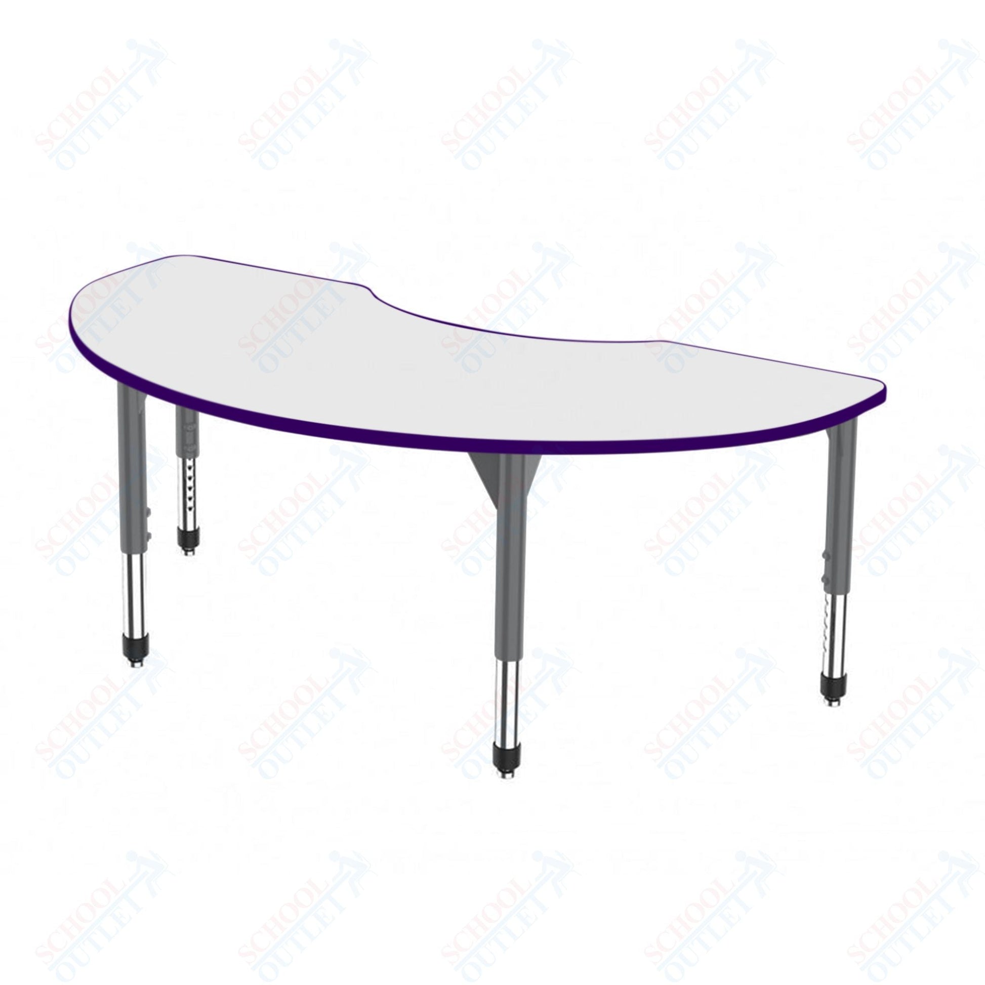Marco Premier Series Kidney Activity Table w/ Dry Erase Top 36" x 72" Adj Height 21" - 31" (43 - 2267 - DB) - SchoolOutlet