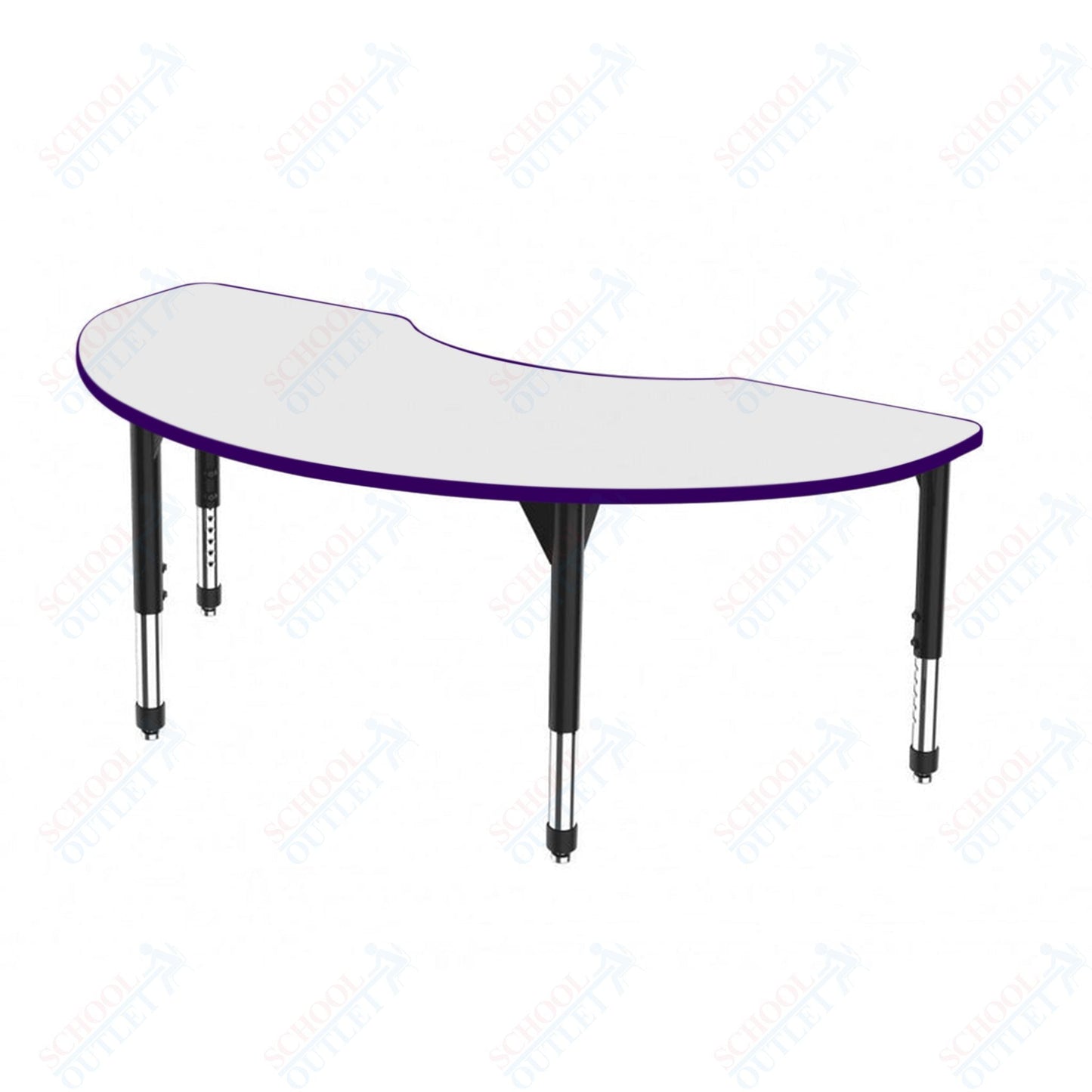 Marco Premier Series Kidney Activity Table w/ Dry Erase Top 48" x 72" Adj Height 21" - 31" (43 - 2268 - DB) - SchoolOutlet