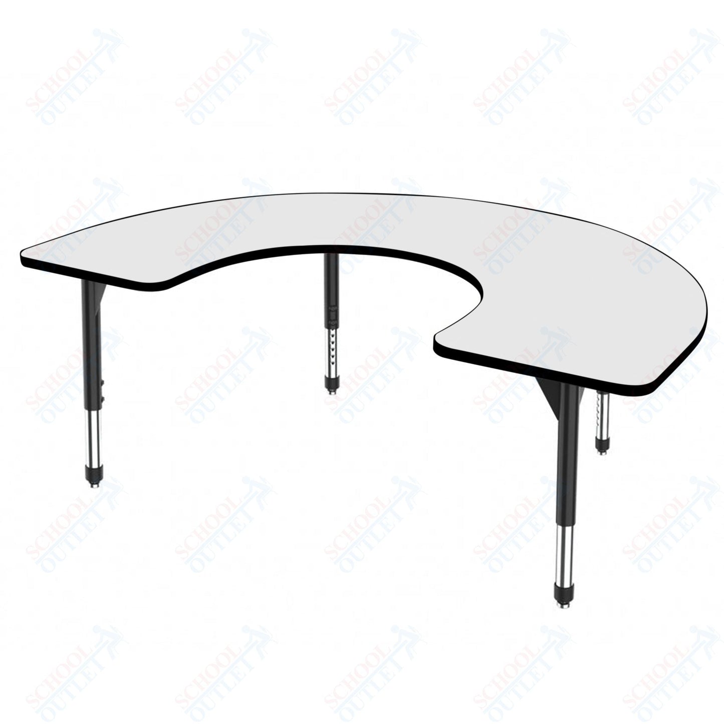 Marco Premier Series Horseshoe Stand - Up Table w/ Dry Erase Top 60" x 66" Adj Height 32" - 42" (43 - 2270 - DA) - SchoolOutlet