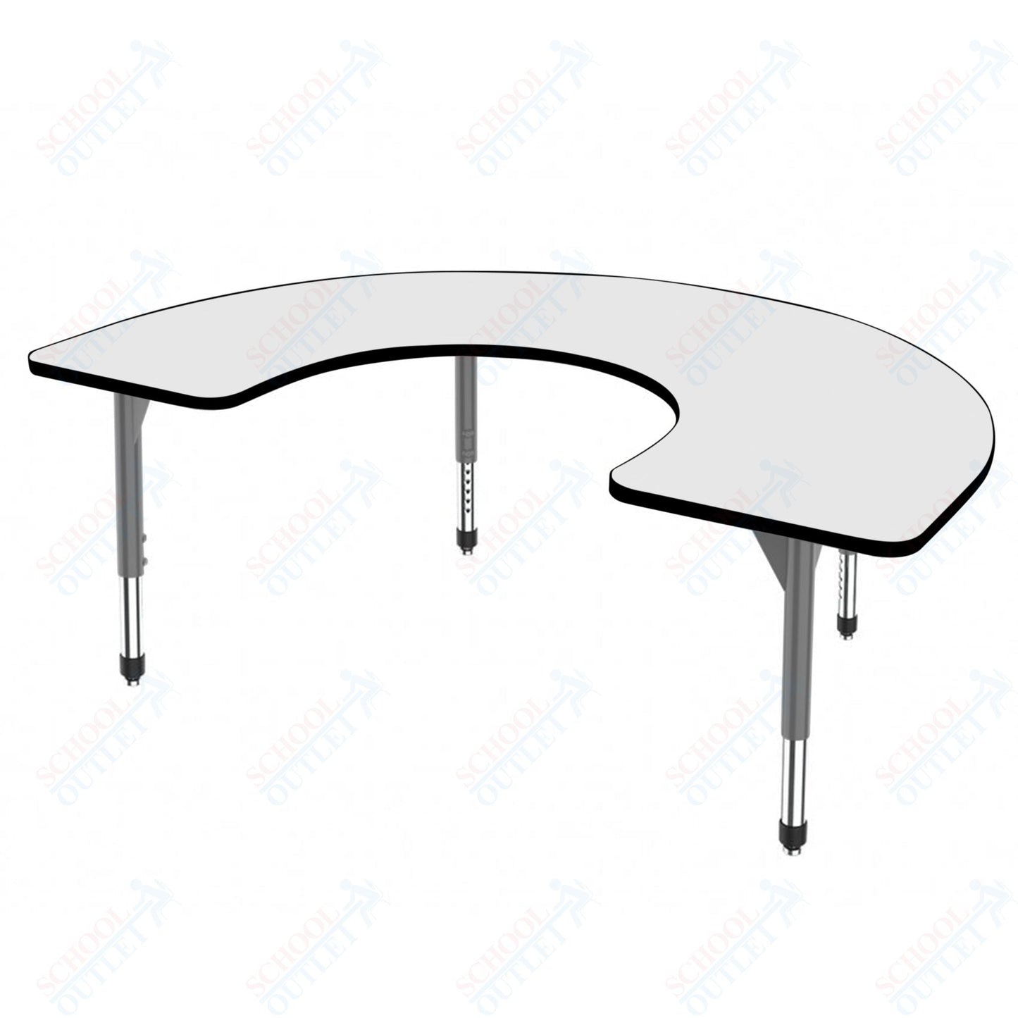 Marco Premier Series Horseshoe Stand - Up Table w/ Dry Erase Top 60" x 66" Adj Height 32" - 42" (43 - 2270 - DA) - SchoolOutlet