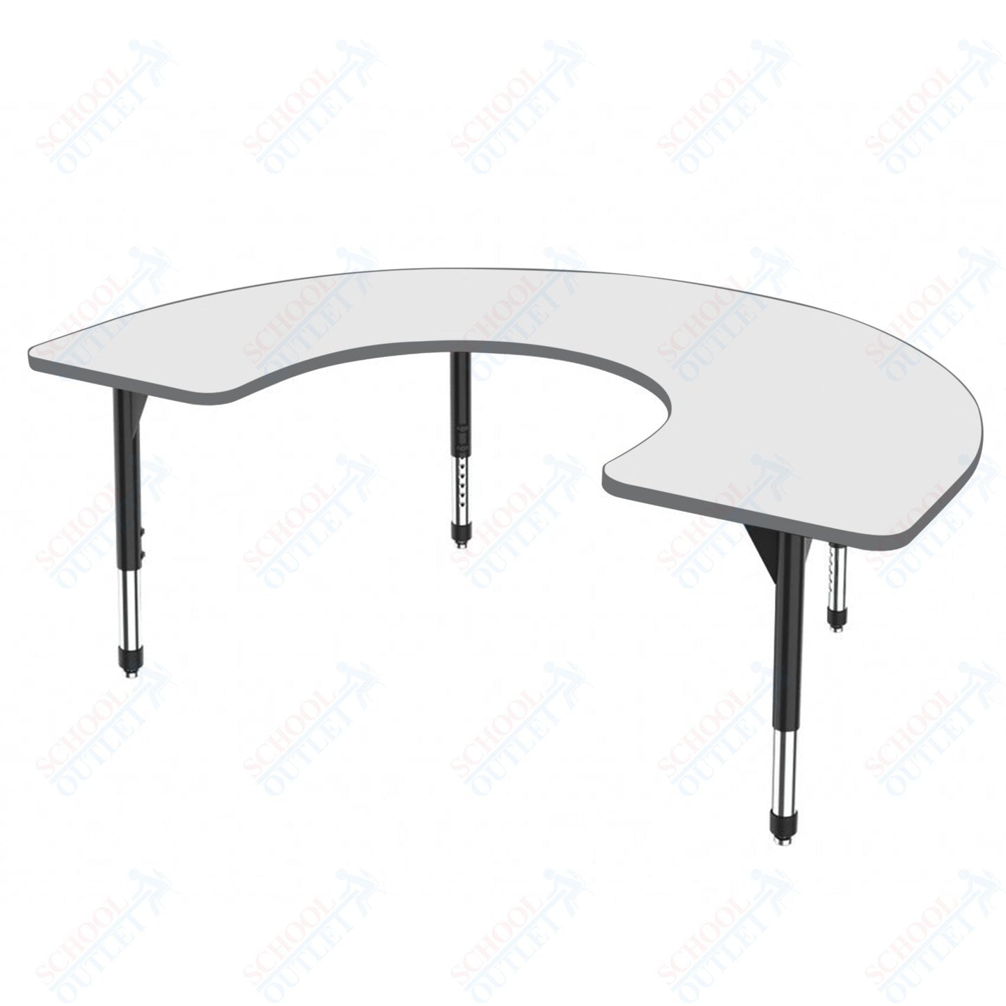 Marco Premier Series Horseshoe Stand - Up Table w/ Dry Erase Top 60" x 66" Adj Height 32" - 42" (43 - 2270 - DA) - SchoolOutlet