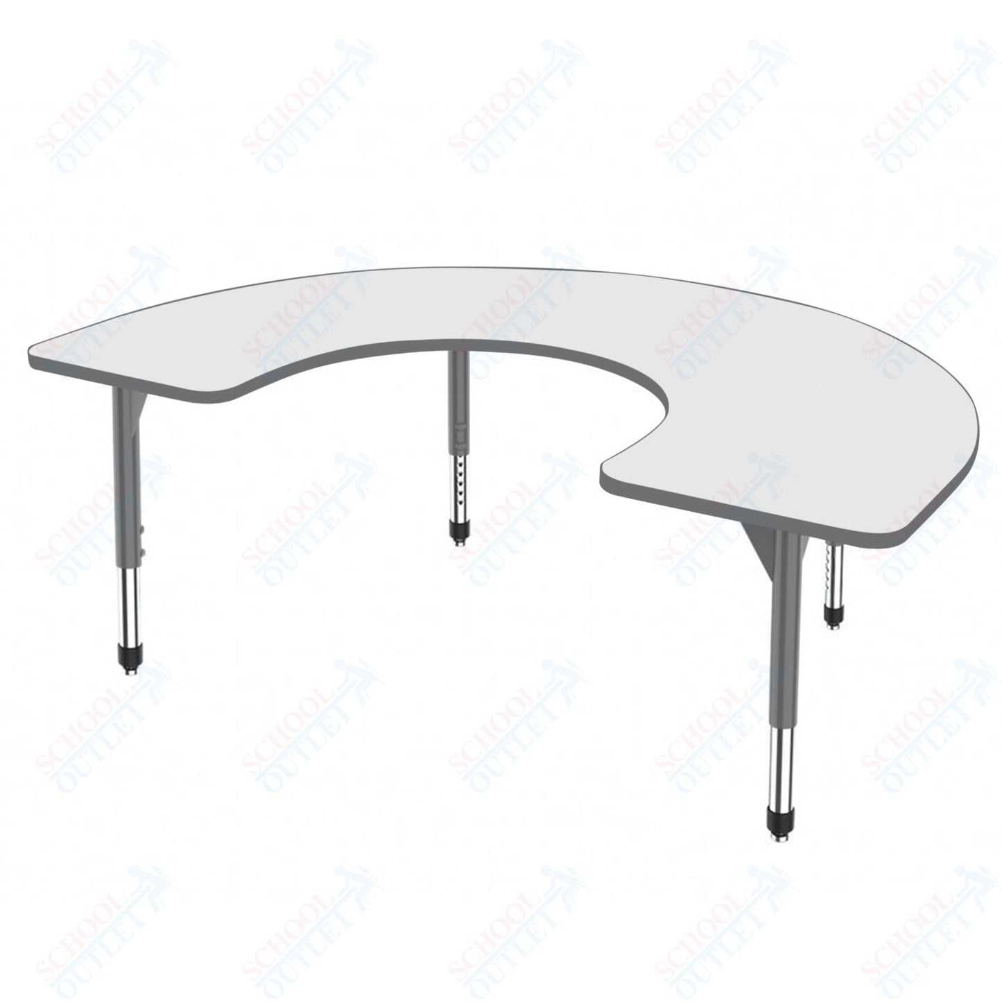 Marco Premier Series Horseshoe Stand - Up Table w/ Dry Erase Top 60" x 66" Adj Height 32" - 42" (43 - 2270 - DA) - SchoolOutlet